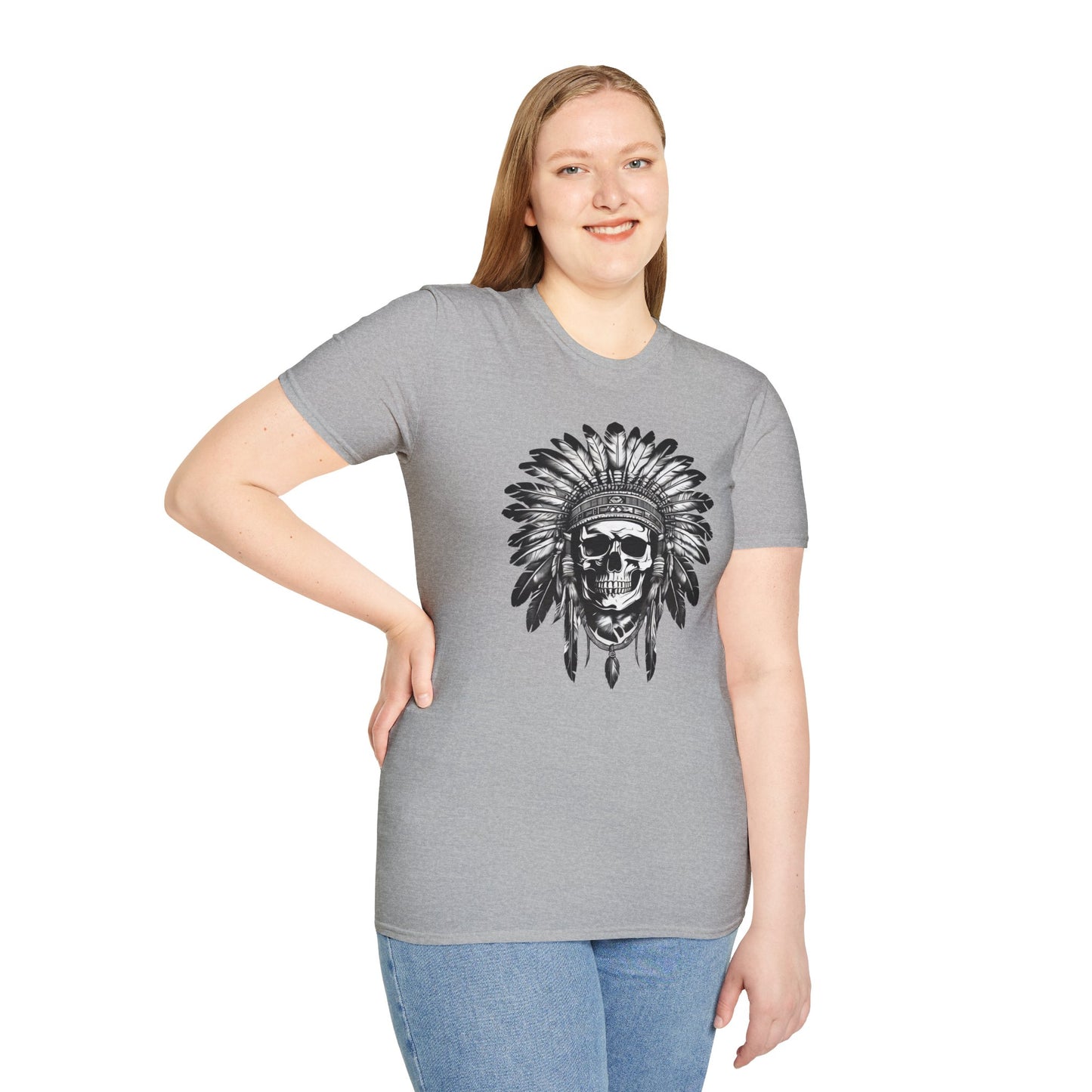 Native American Skull Graphic Unisex T-Shirt