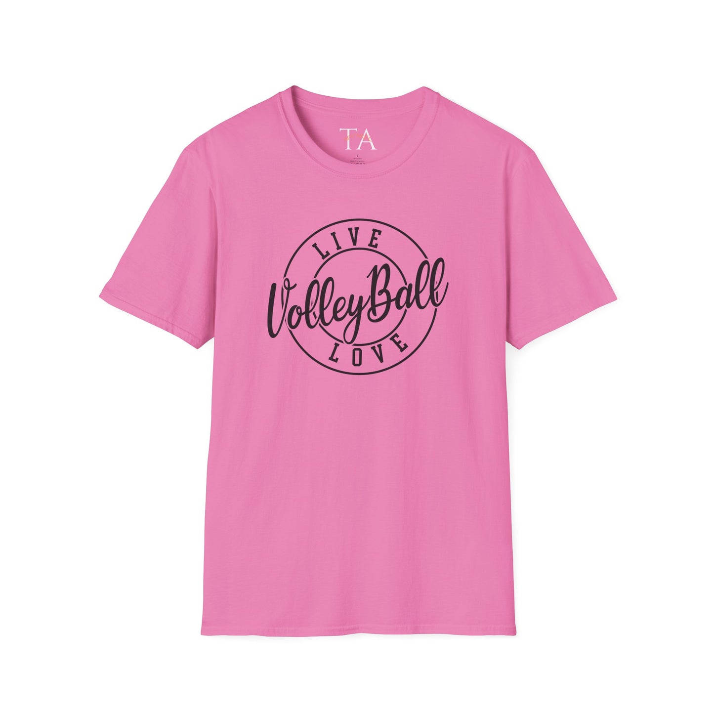 Volleyball Live Love Unisex Softstyle T-Shirt, Sports Tee, Volleyball Gift, Game Day Apparel, Casual Wear, Activewear
