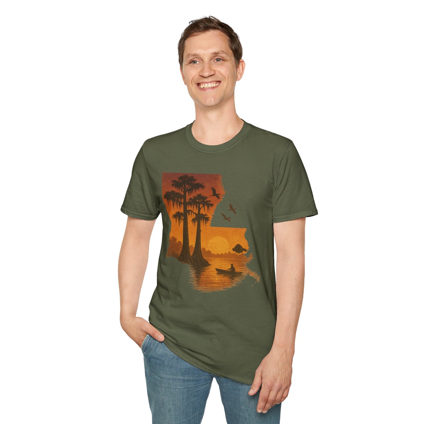 Louisiana Sunset T-Shirt, Unisex Beach Tee, Summer Vacation Shirt, Nature Lover Gift, Outdoor Adventure Apparel
