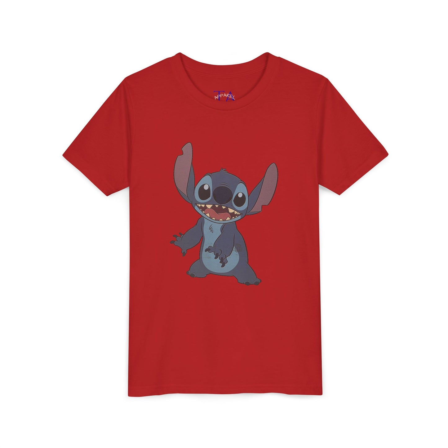 Kids Short Sleeve Tee with Stitch, Cute Kids Tee, Fun Gift for Boys & Girls, Birthday Gift, Summer Wear, Kids' Fashion