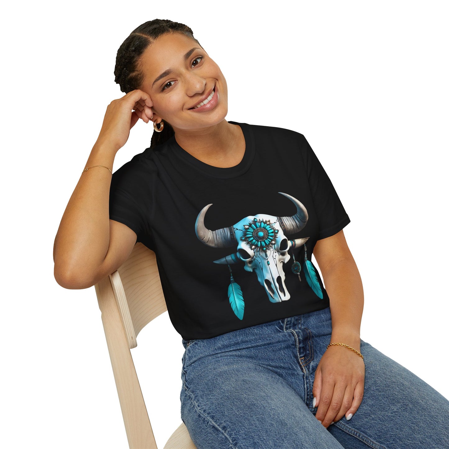 Native American Turquoise Buffalo Skull Tee - Unisex Jersey