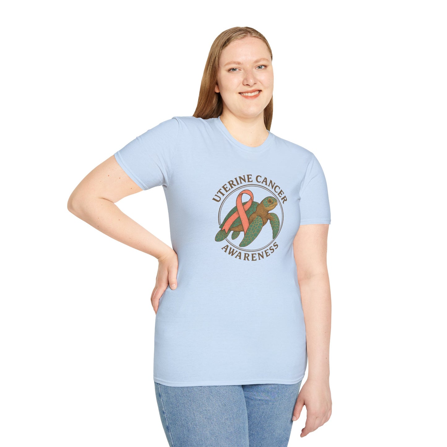 Uterine Cancer Awareness T-Shirt, Unisex Softstyle Tee, Supportive Apparel, Awareness Month Gift, Cancer Support Shirt, Birthday Gift