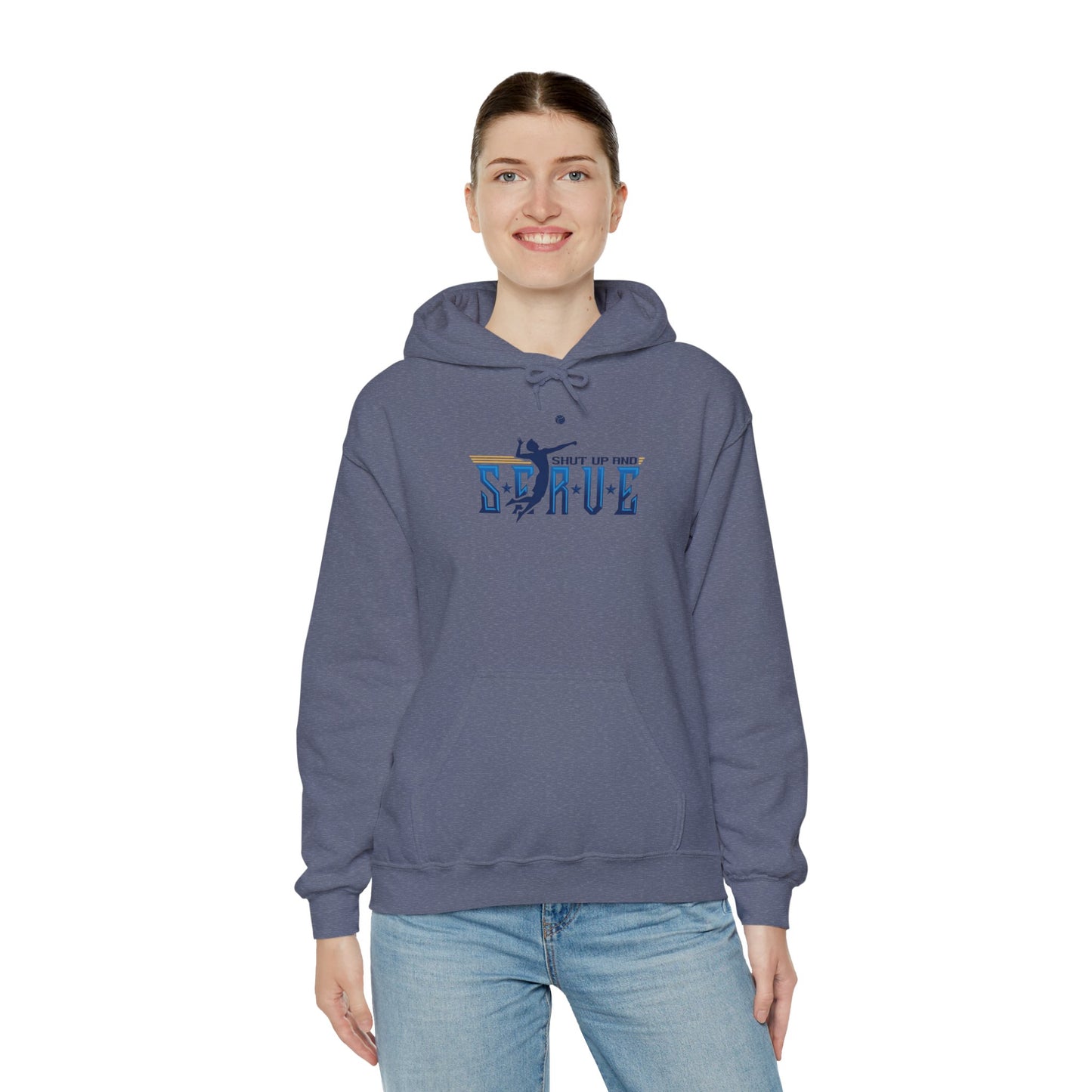 UPTIME Volleyball Hoodie with Serve Design, Unisex Sportswear, Perfect Gift for Athletes, Workout Gear, Cool Casual Wear, Back to School