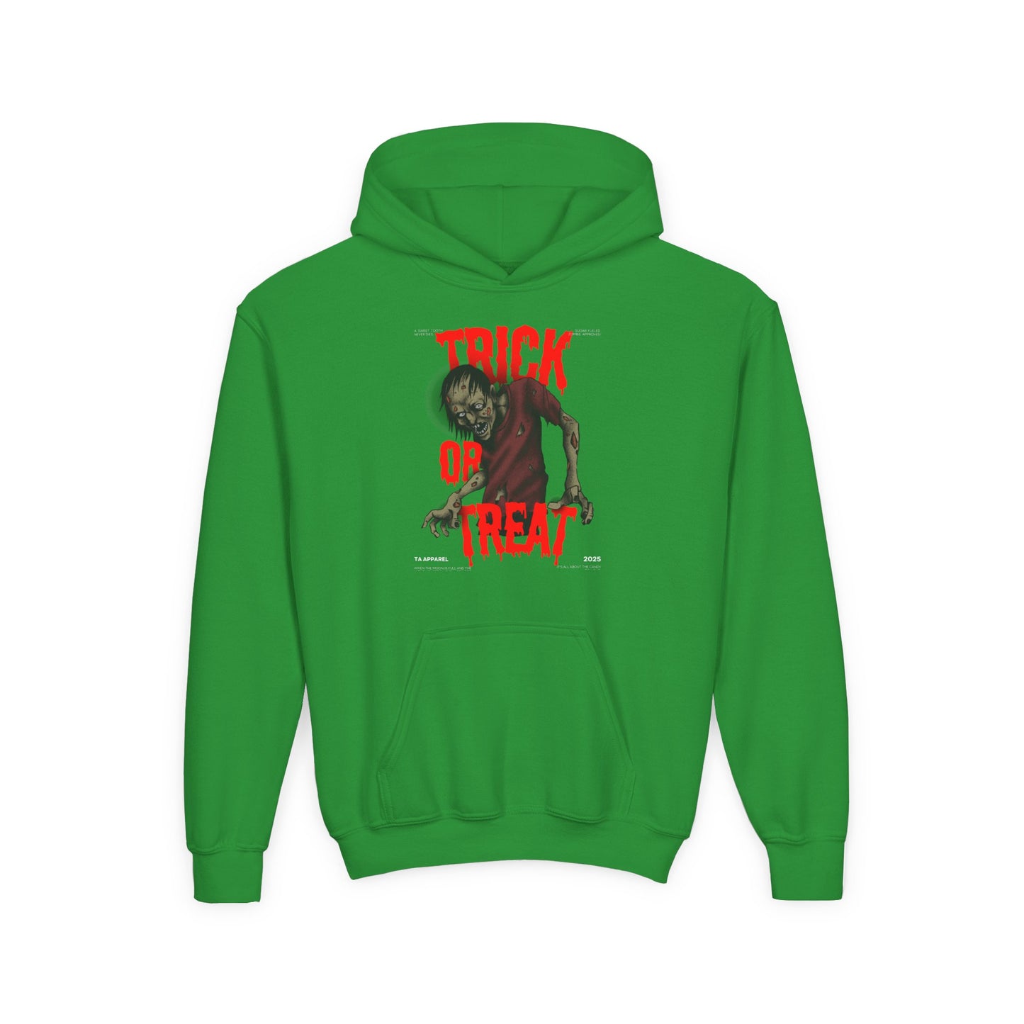 Halloween Spooky Kids Sweatshirt, Trick or Treat Zombie Hoodie