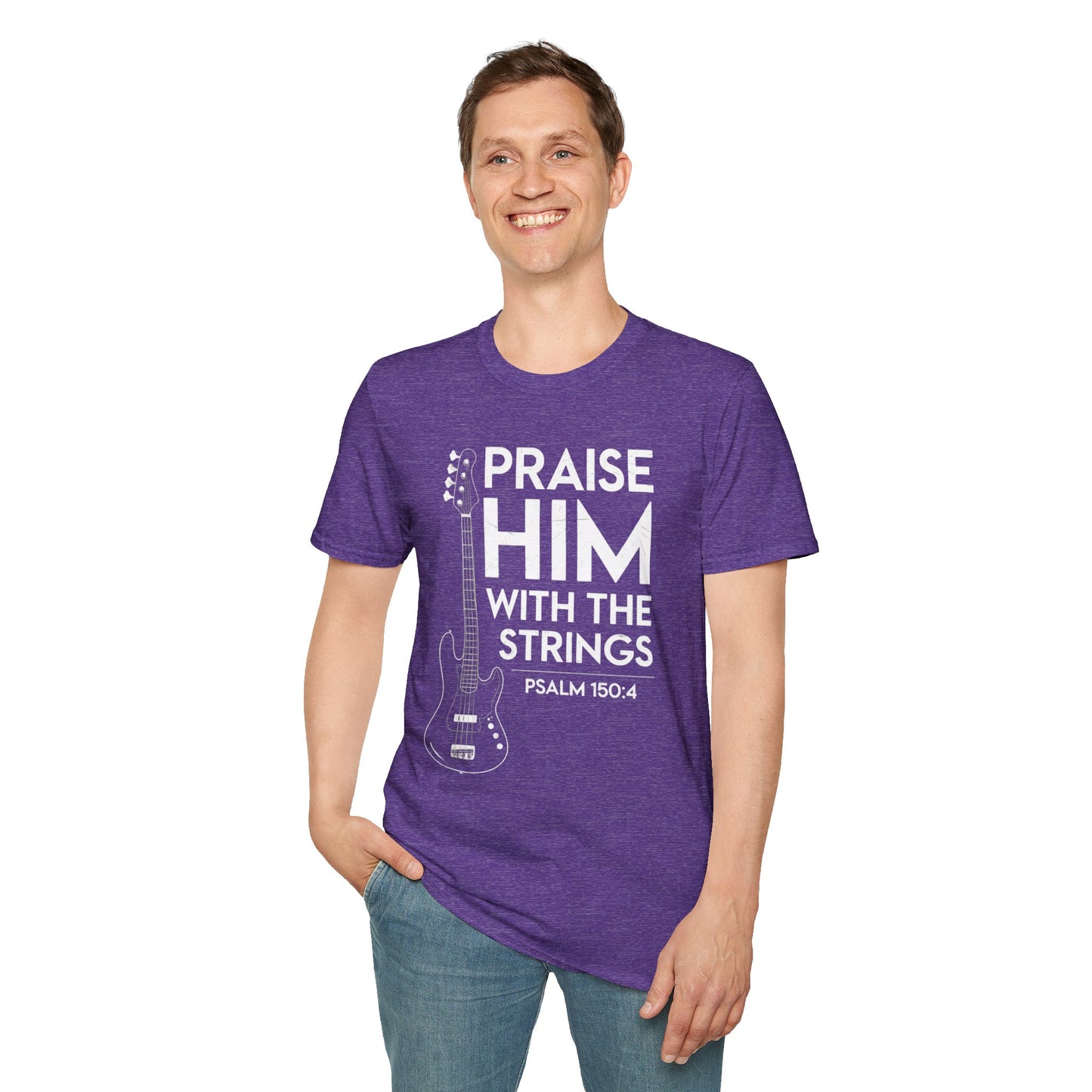 Faith Inspired Guitar T-Shirt - Praise Hime With The Strings - Psalm 150:4