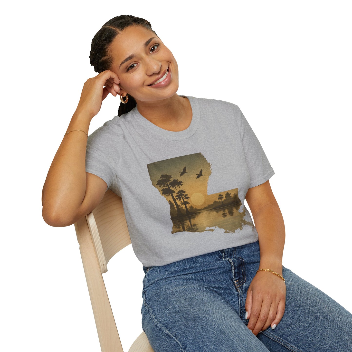 Louisiana Sunset Unisex T-Shirt - Souvenir Tee for Nature Lovers and Lake Life Enthusiasts