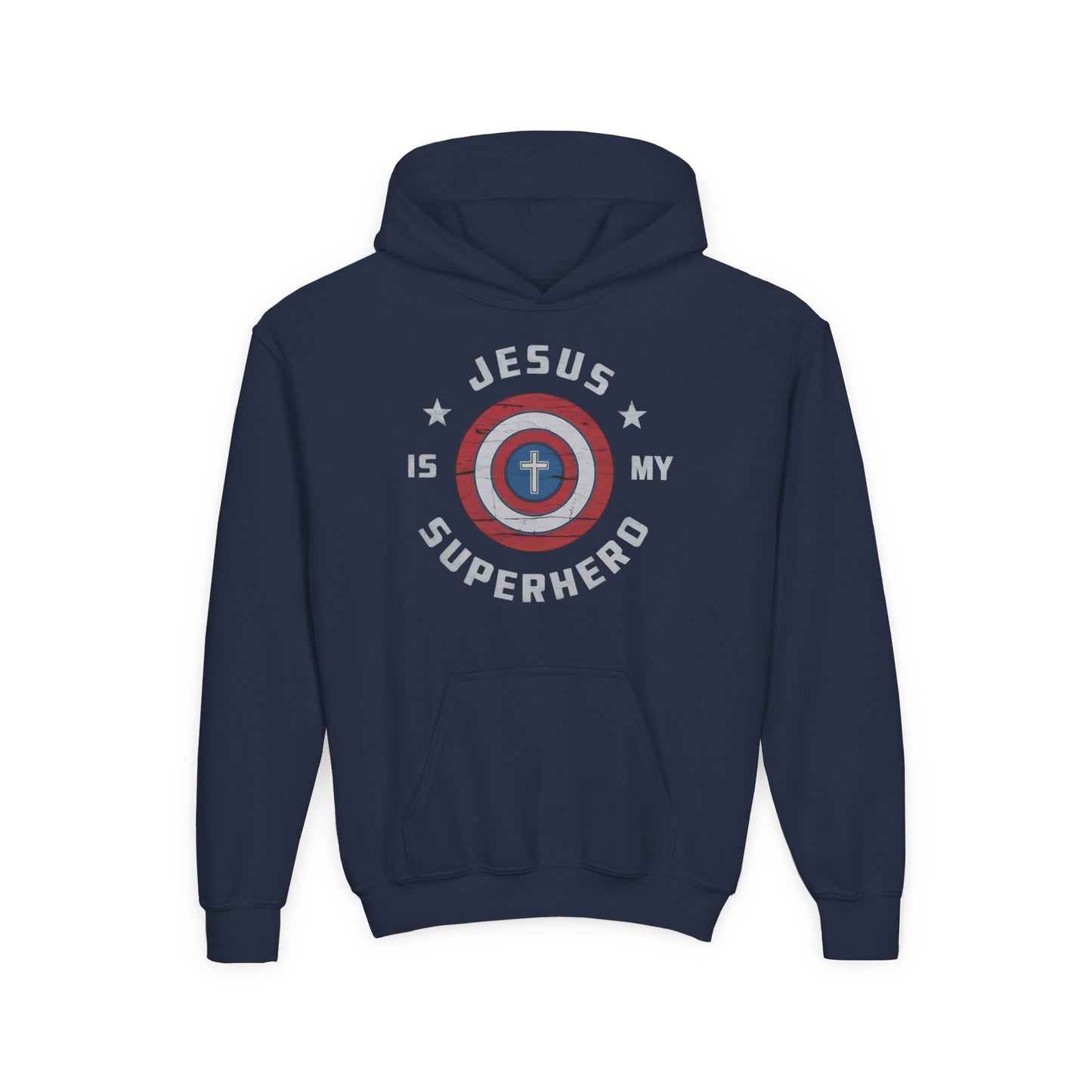 Kids Superhero Faith Hoodie - Jesus is My Superhero, Christian Gift, Empowering Youth Apparel, Birthday Gift, Faith-Based Fashion