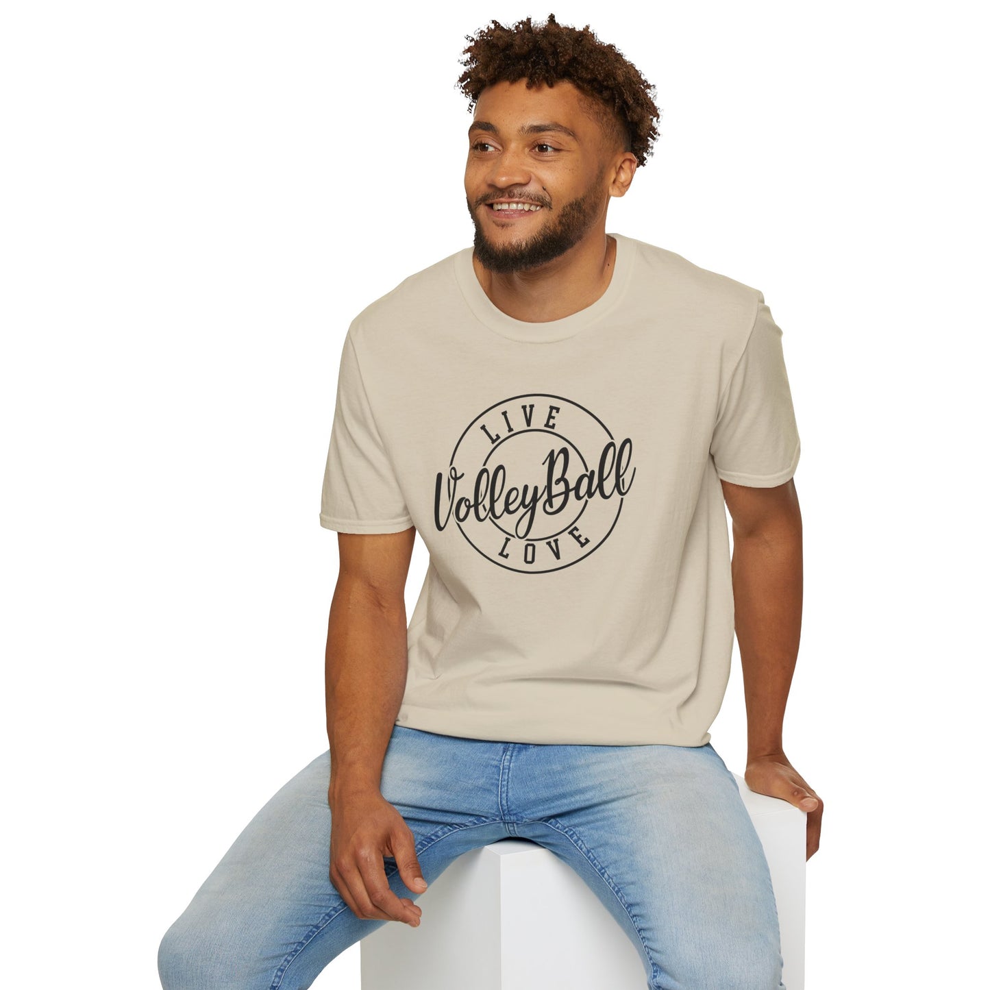 Volleyball Live Love Unisex Softstyle T-Shirt, Sports Tee, Volleyball Gift, Game Day Apparel, Casual Wear, Activewear