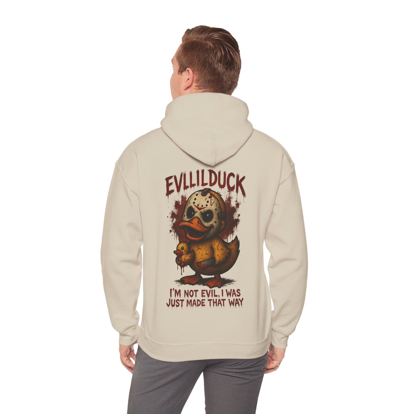 Evllilduck Funny Horror Themed Hoodie - Unisex Sweatshirt for Halloween