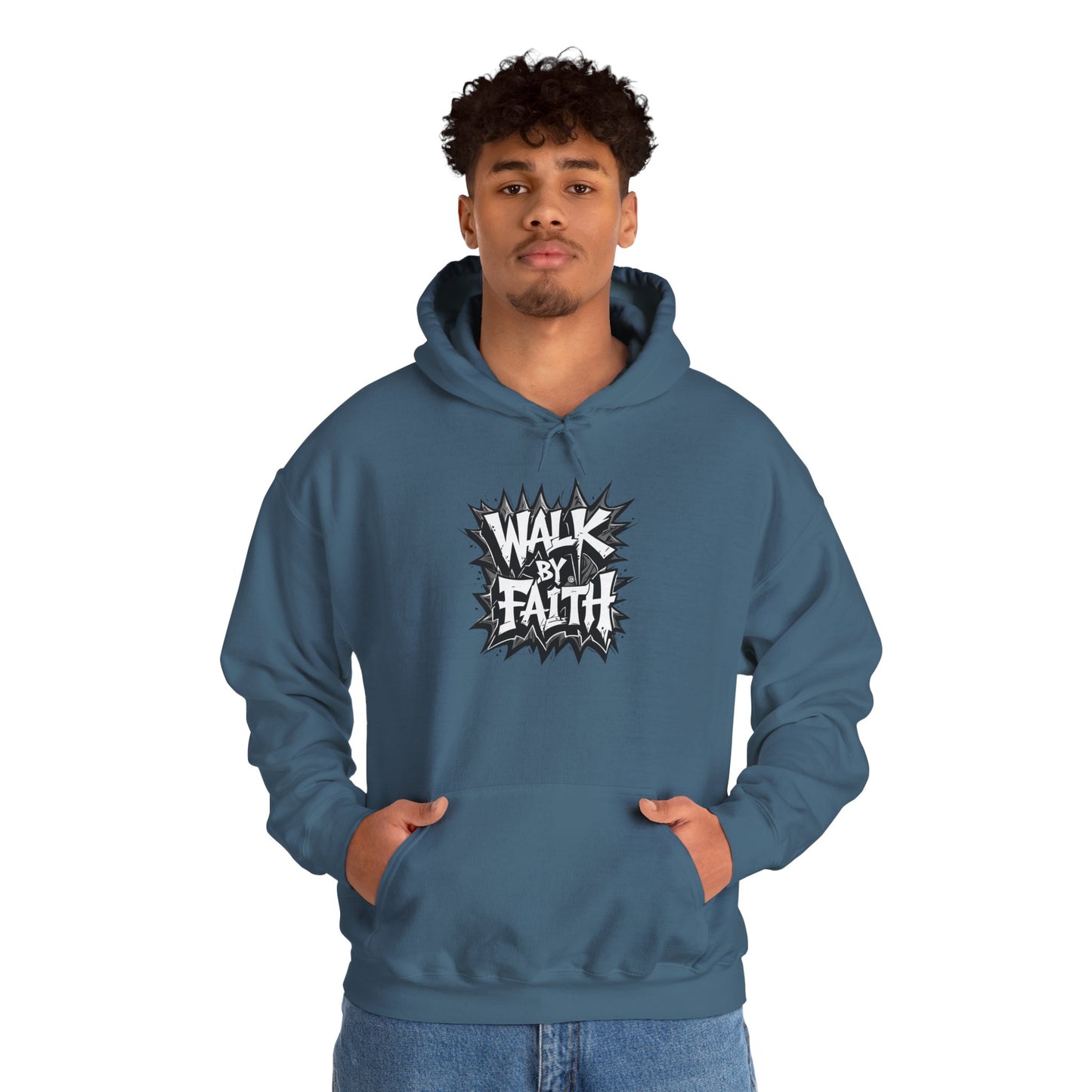 Faith Inspired Unisex Walk by Faith Hoodie - Inspirational Unisex Sweatshirt, Faith Apparel, Cozy Casual Wear, Gift for Believers, Everyday Comfort