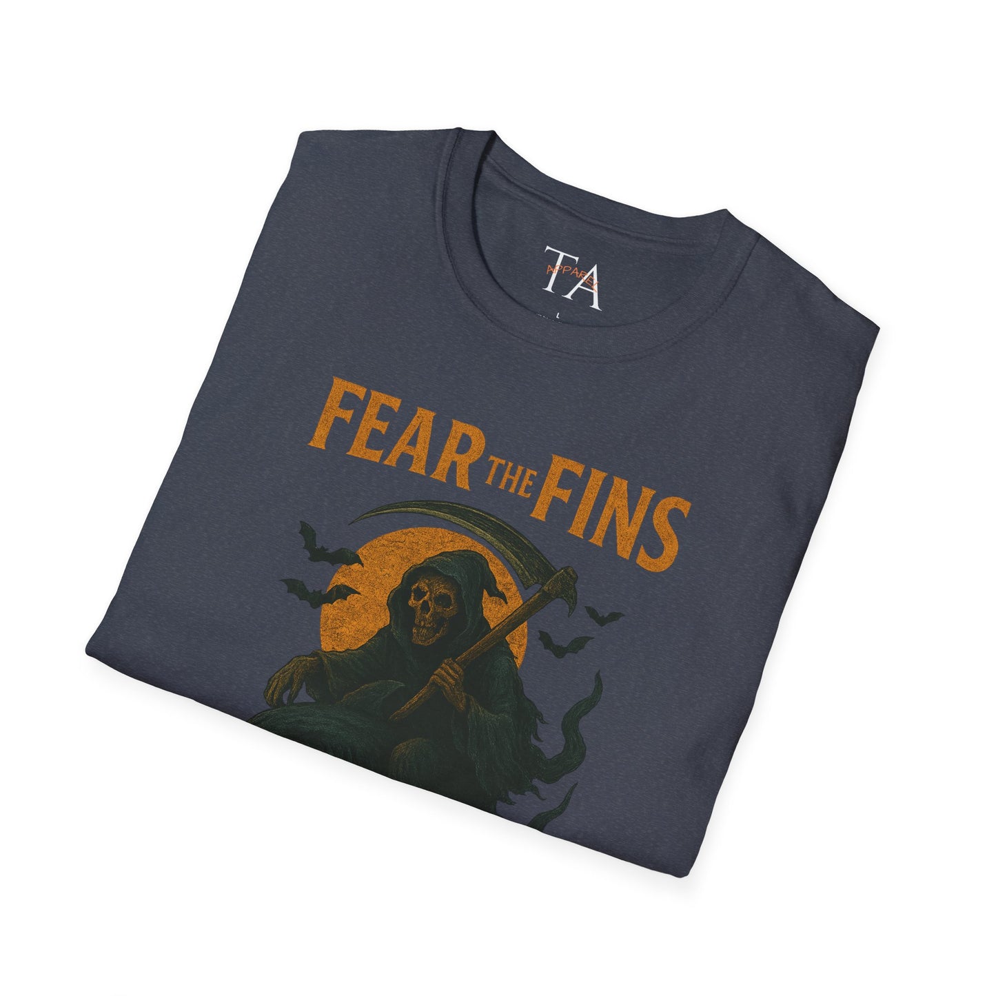 Miami Dolphins Halloween Unisex T-Shirt - Fear the Fins - Gifts for Ocean Lovers, Spooky Occasions, Casual Wear, Beach Parties, Horror Tee