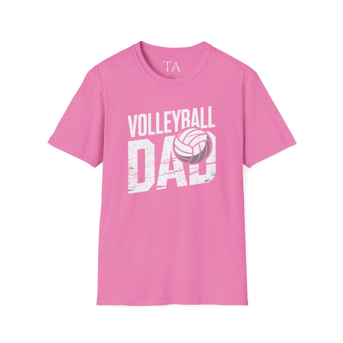 Volleyball Dad Distressed Design Unisex T-Shirt - Customize with Player Number