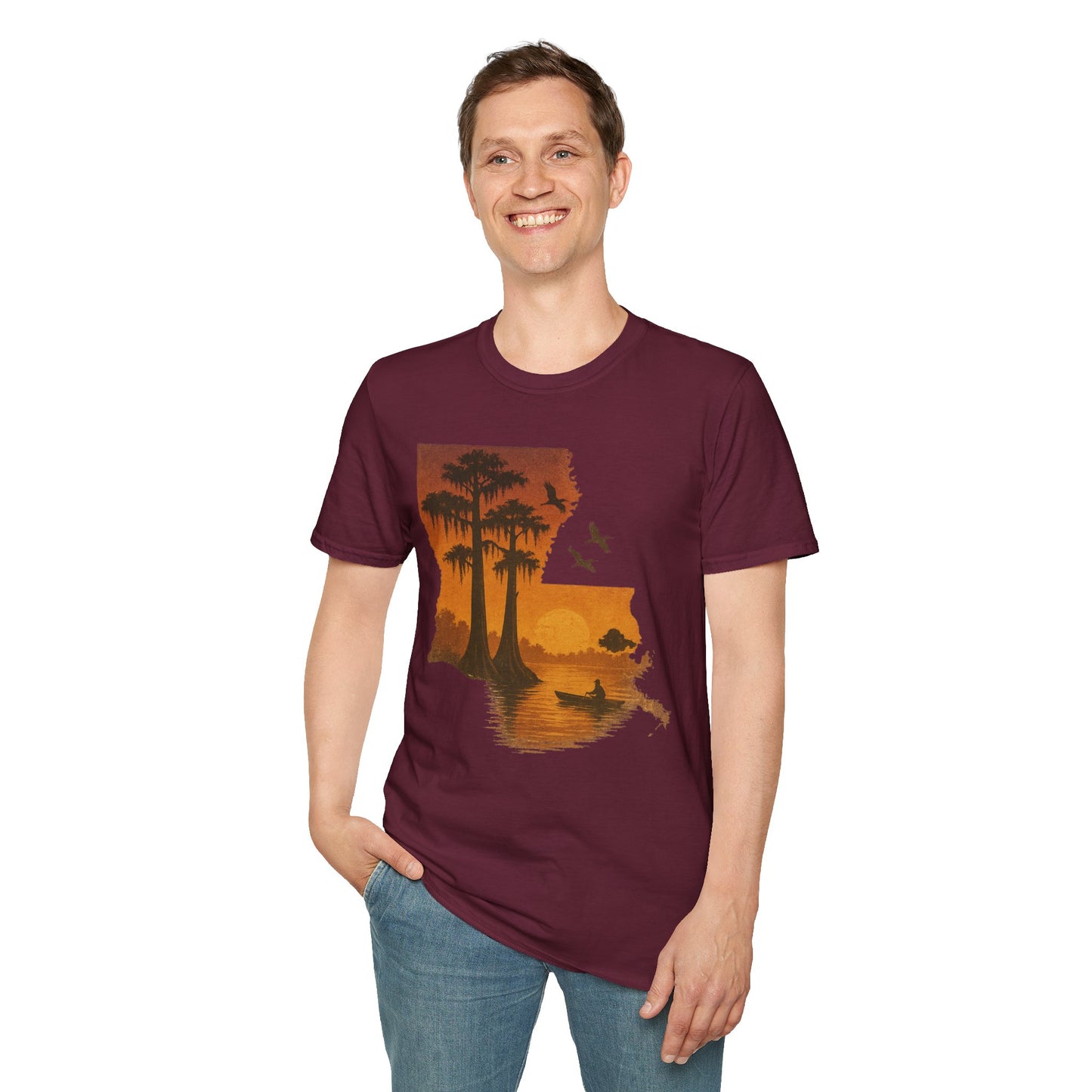 Louisiana Sunset T-Shirt, Unisex Beach Tee, Summer Vacation Shirt, Nature Lover Gift, Outdoor Adventure Apparel