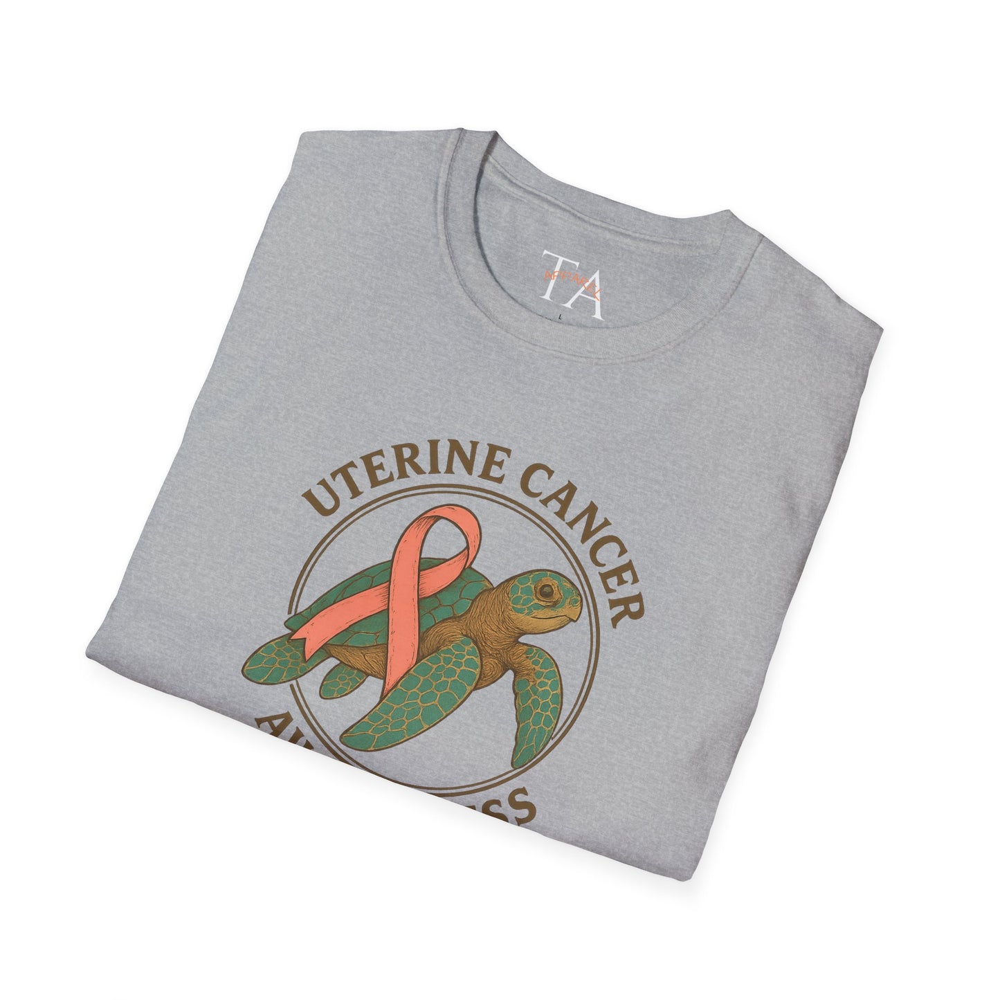 Uterine Cancer Awareness T-Shirt, Unisex Softstyle Tee, Supportive Apparel, Awareness Month Gift, Cancer Support Shirt, Birthday Gift