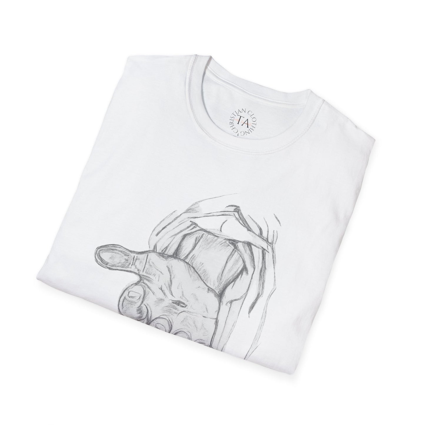 Faith-Inspired "Hand of Jesus" Sketch T-Shirt