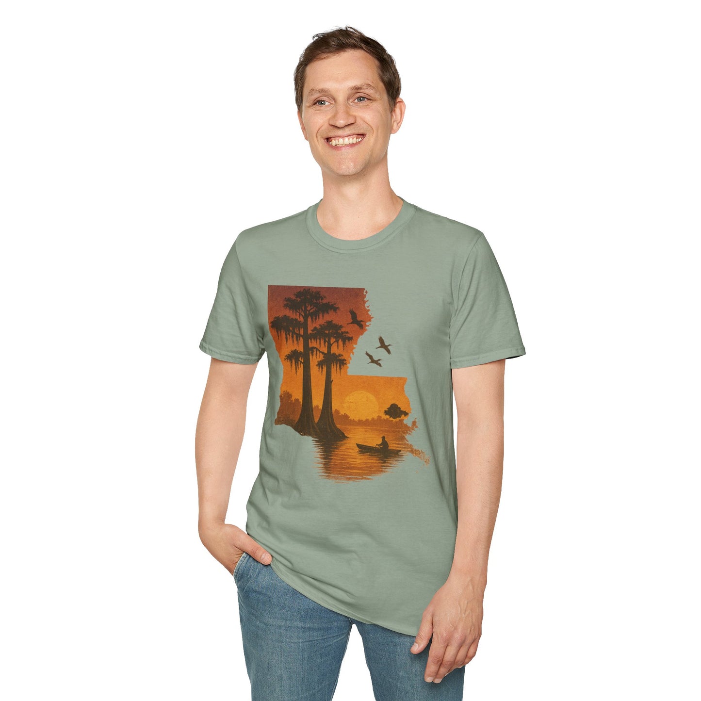 Louisiana Sunset T-Shirt, Unisex Beach Tee, Summer Vacation Shirt, Nature Lover Gift, Outdoor Adventure Apparel