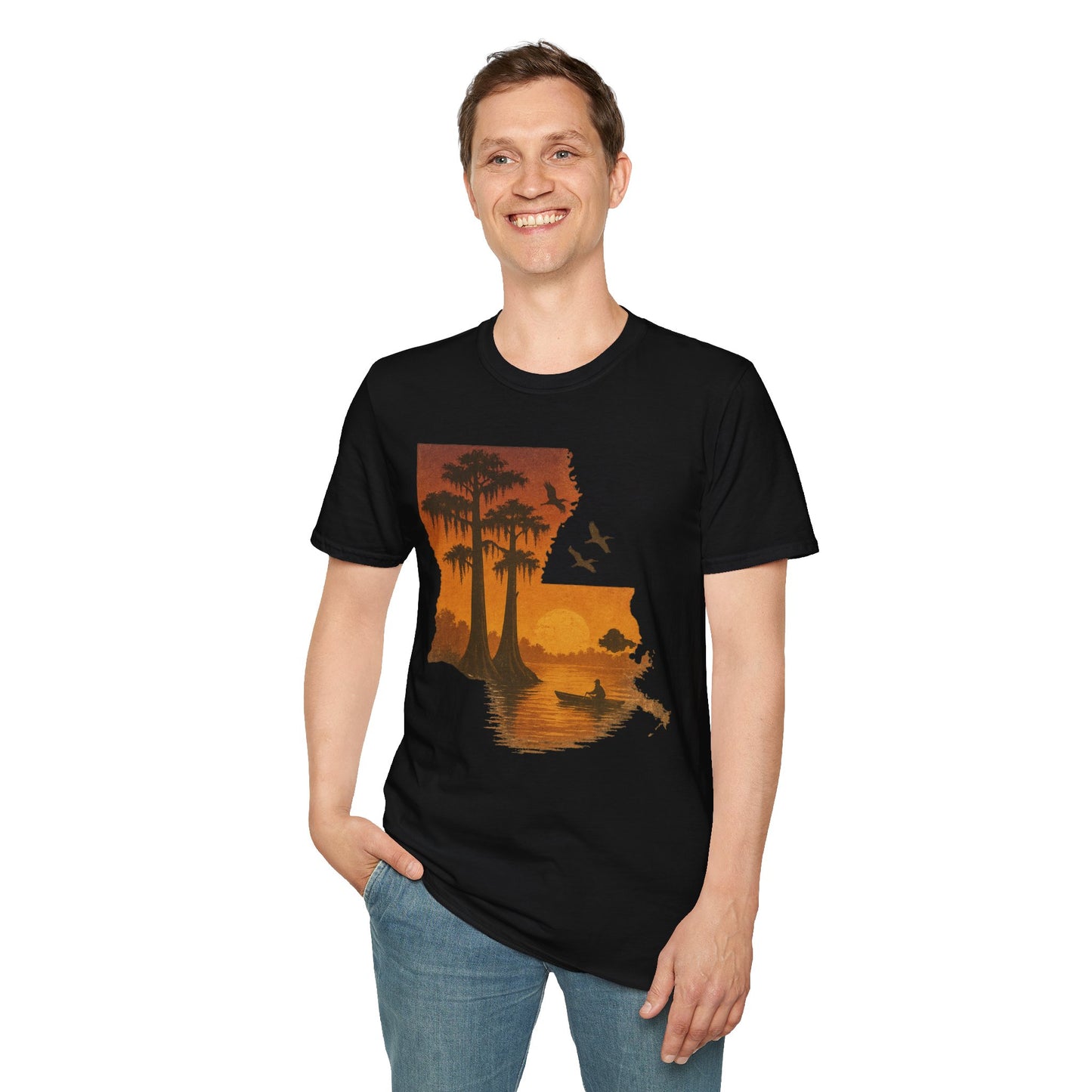 Louisiana Sunset T-Shirt, Unisex Beach Tee, Summer Vacation Shirt, Nature Lover Gift, Outdoor Adventure Apparel