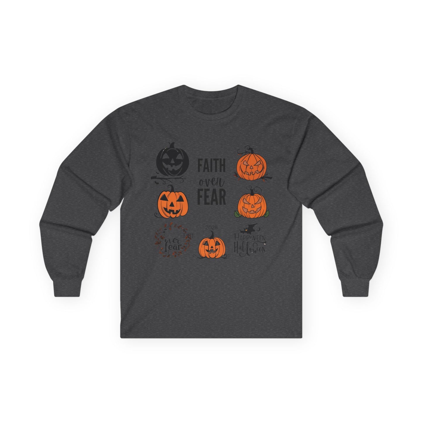 Halloween Faith Over Fear Long Sleeve Tee - Unisex Fall Shirt
