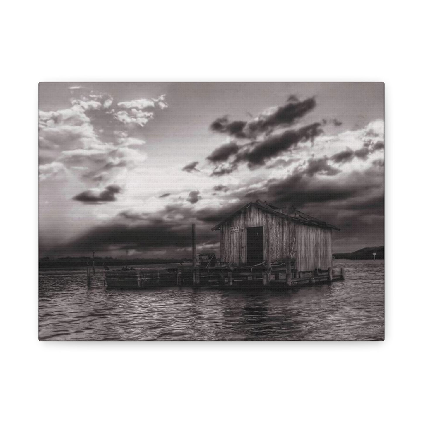 Serene Landscape Canvas Art, Rustic Home Decor, Black and White Wall Art, Perfect for Living Room, Gift for Nature Lovers