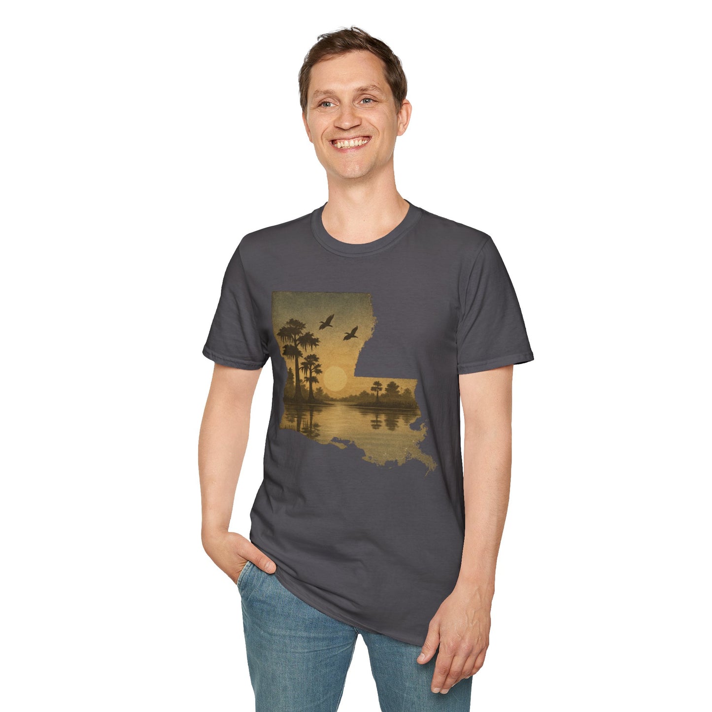 Louisiana Sunset Unisex T-Shirt - Souvenir Tee for Nature Lovers and Lake Life Enthusiasts