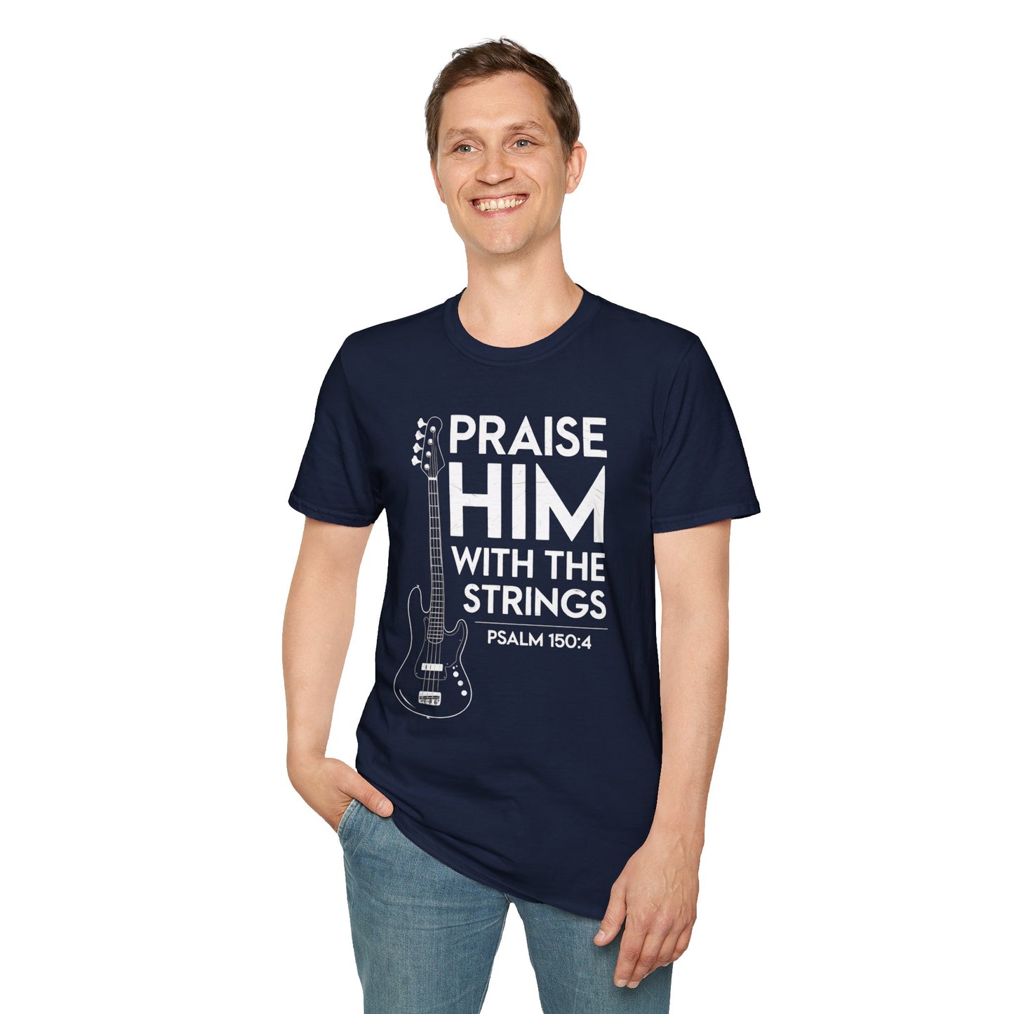 Faith Inspired Guitar T-Shirt - Praise Hime With The Strings - Psalm 150:4