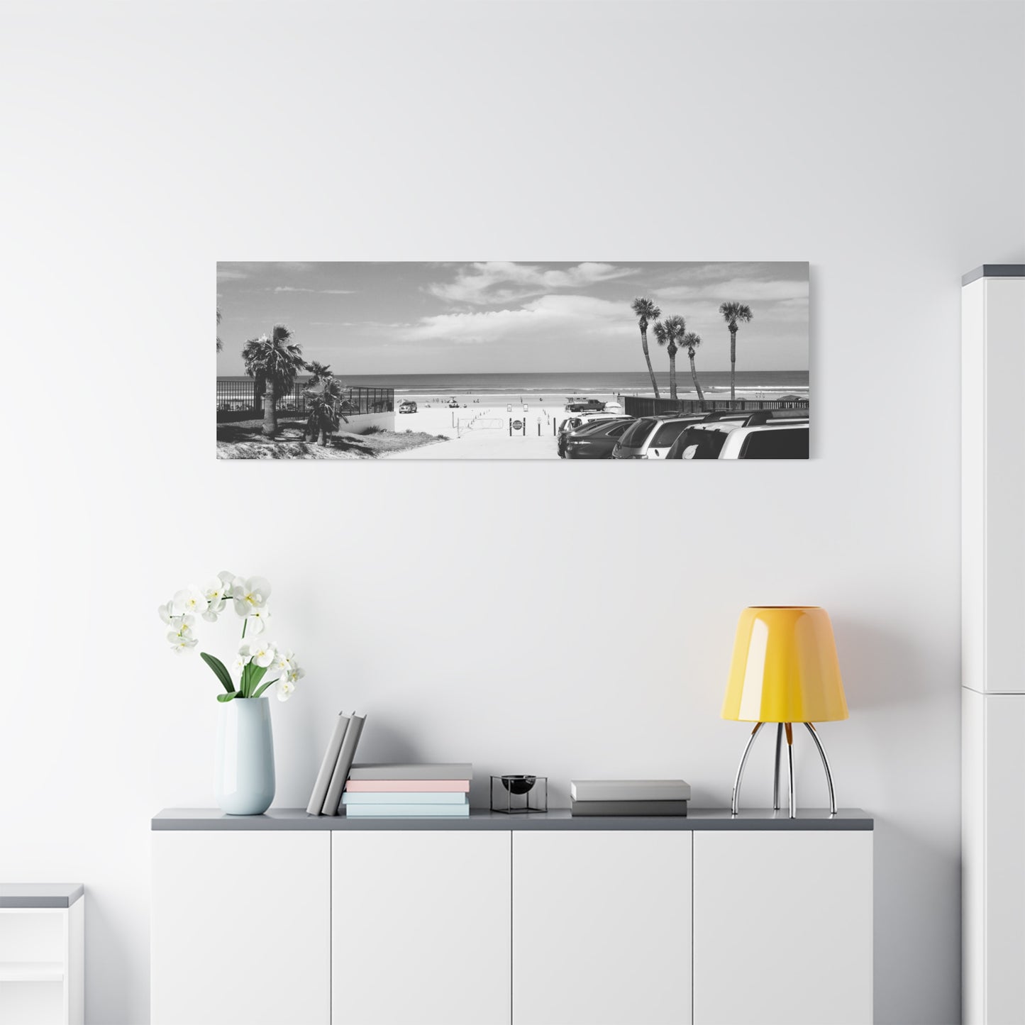 Serene Black & White Beach Vibes - Canvas Art