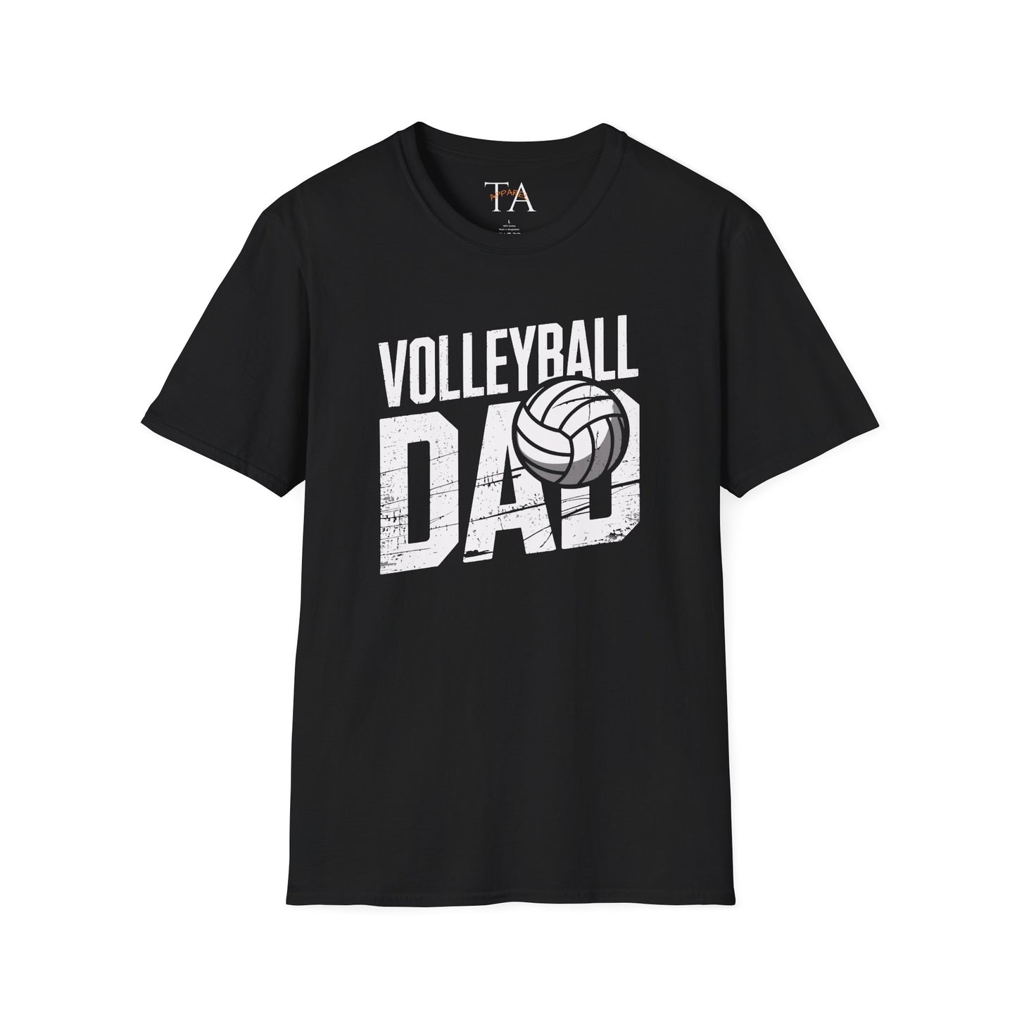 Volleyball Dad Distressed Design Unisex T-Shirt - Customize with Player Number