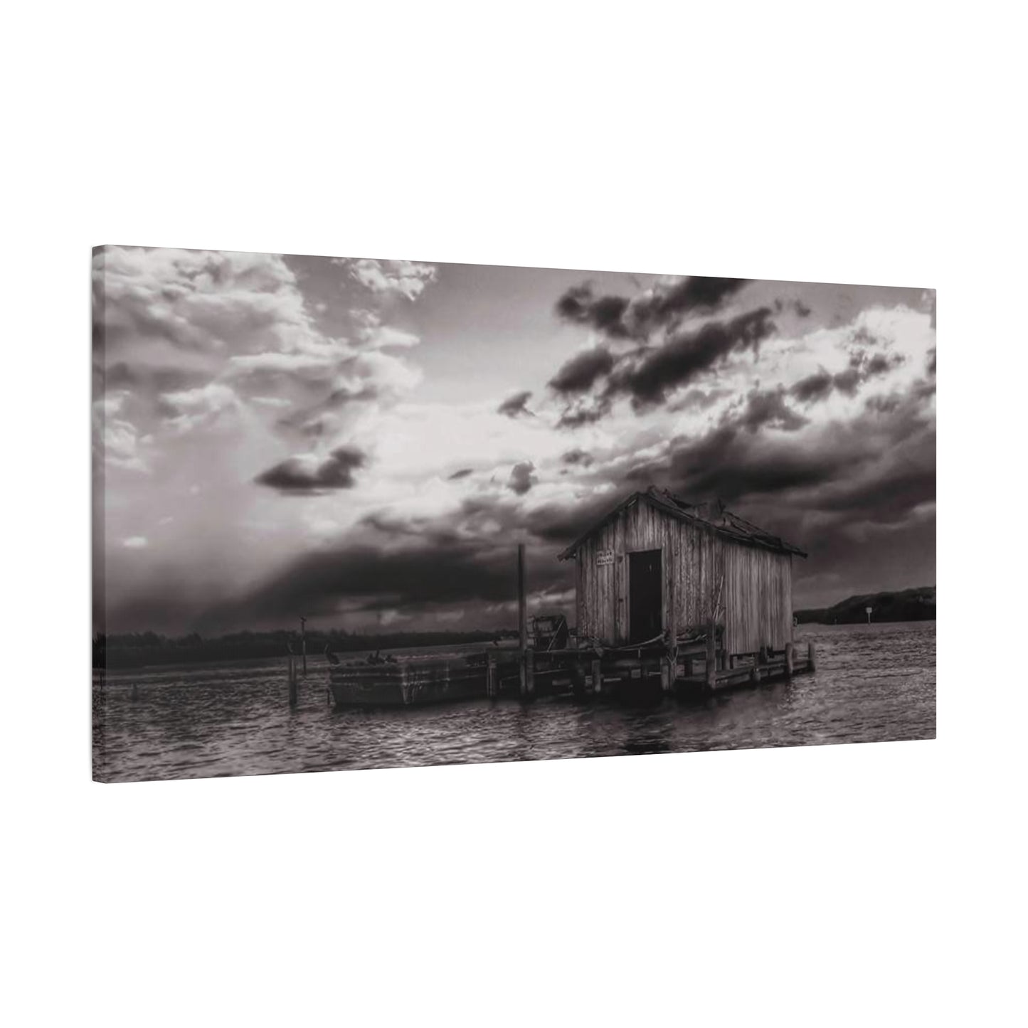 Serene Landscape Canvas Art, Rustic Home Decor, Black and White Wall Art, Perfect for Living Room, Gift for Nature Lovers