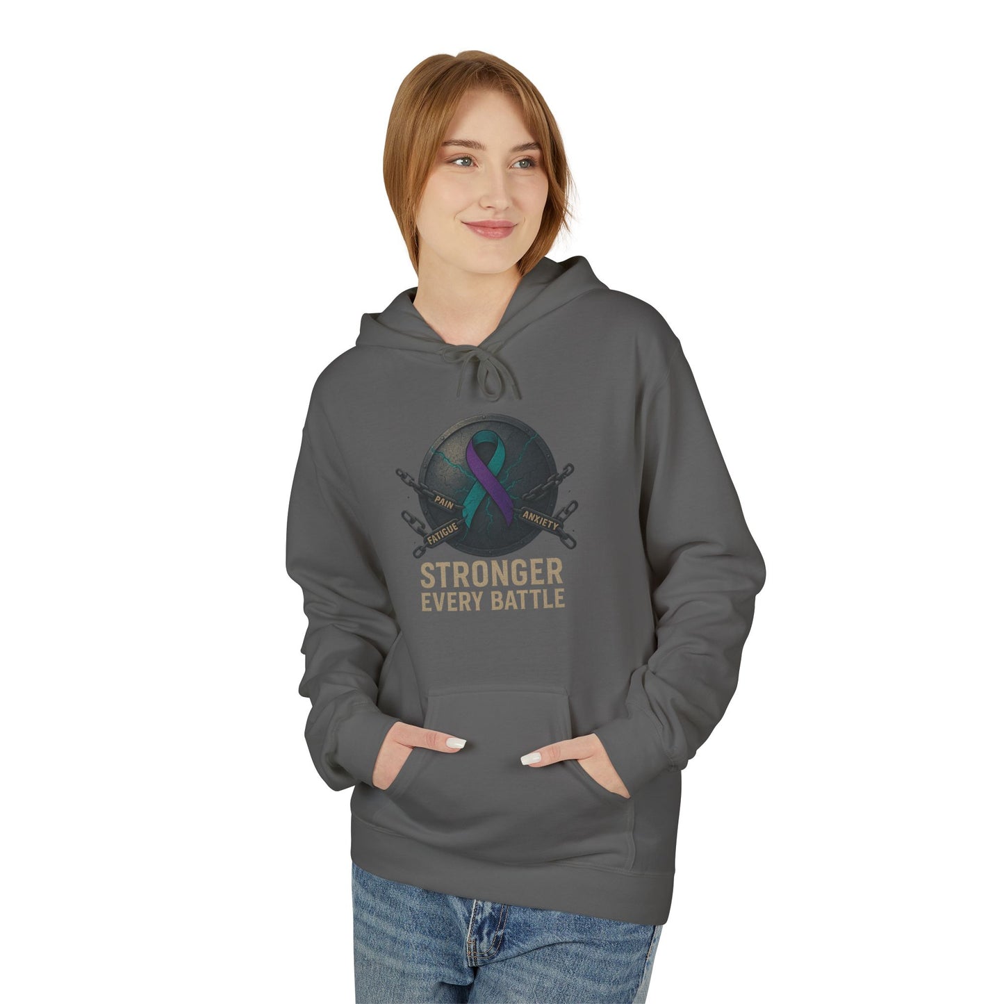 Fragile X Empowering Strength Hoodie - Unisex Midweight Softstyle Fleece, Casual Wear, Motivational Gift, Workout Fashion, Everyday Comfort