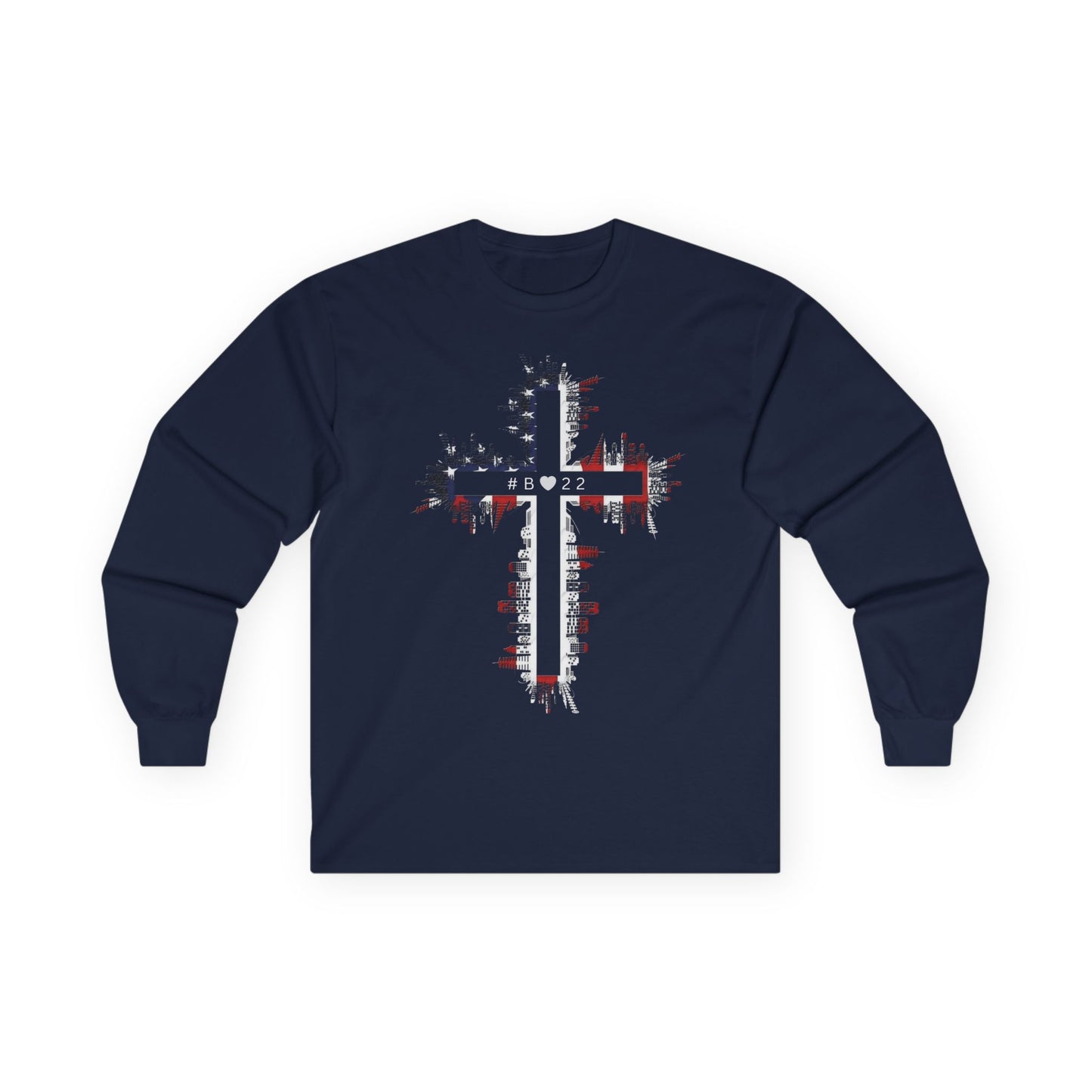 Ben's Heart 22 Foundation Patriotic Long Sleeve Tee, Veterans Lives Matter Unisex Shirt for Faith and Freedom