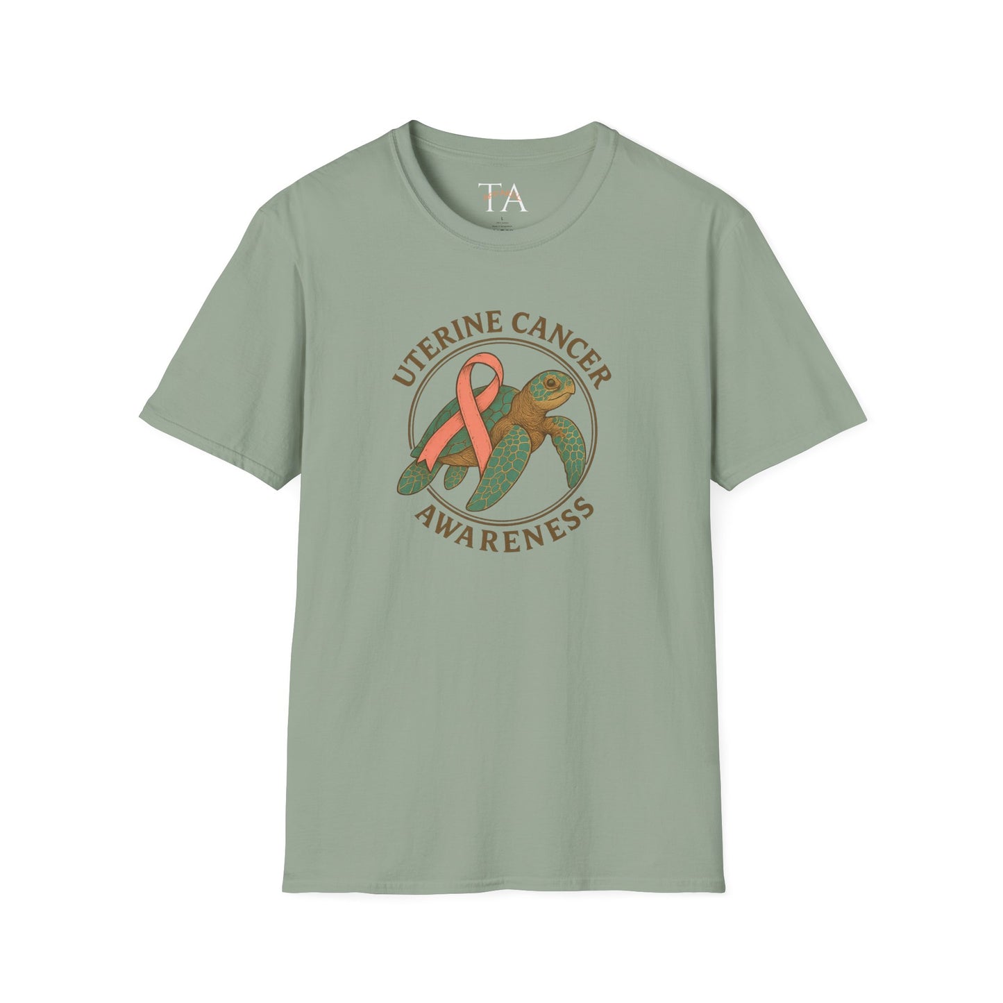 Uterine Cancer Awareness T-Shirt, Unisex Softstyle Tee, Supportive Apparel, Awareness Month Gift, Cancer Support Shirt, Birthday Gift