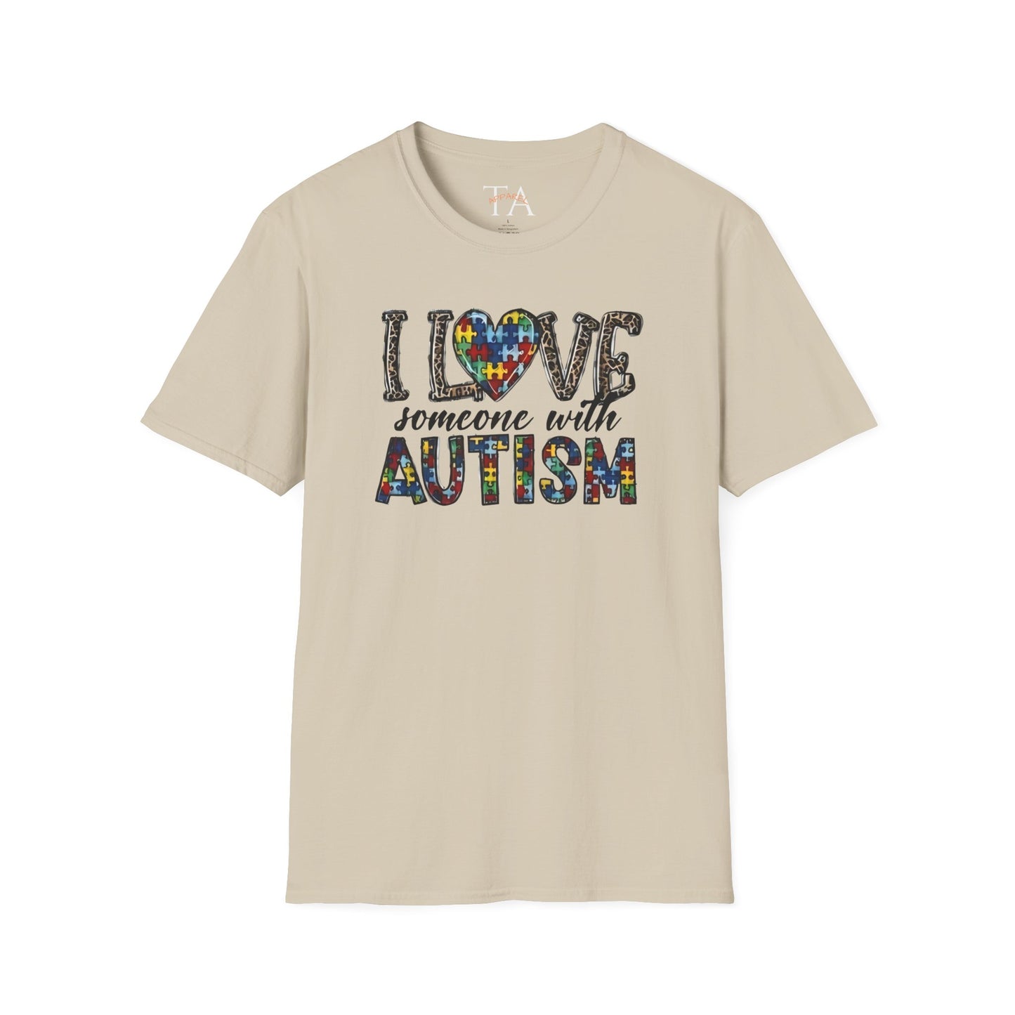 Autism Awareness Unisex T-Shirt - I Love Someone with Autism Design