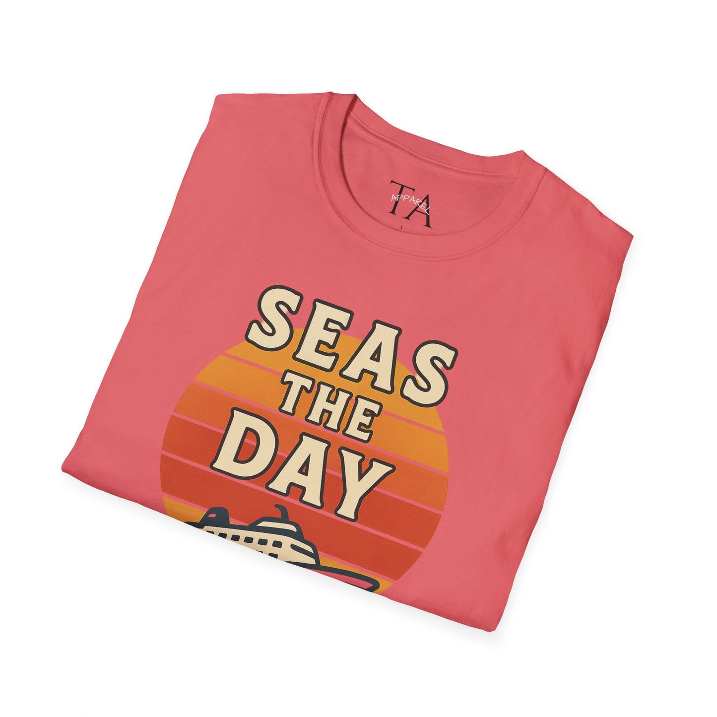 Seas the Day Unisex T-Shirt, Vintage Cruise Tee, Nautical Graphic Shirt, Summer Vacation Apparel, Beach Lover Gift
