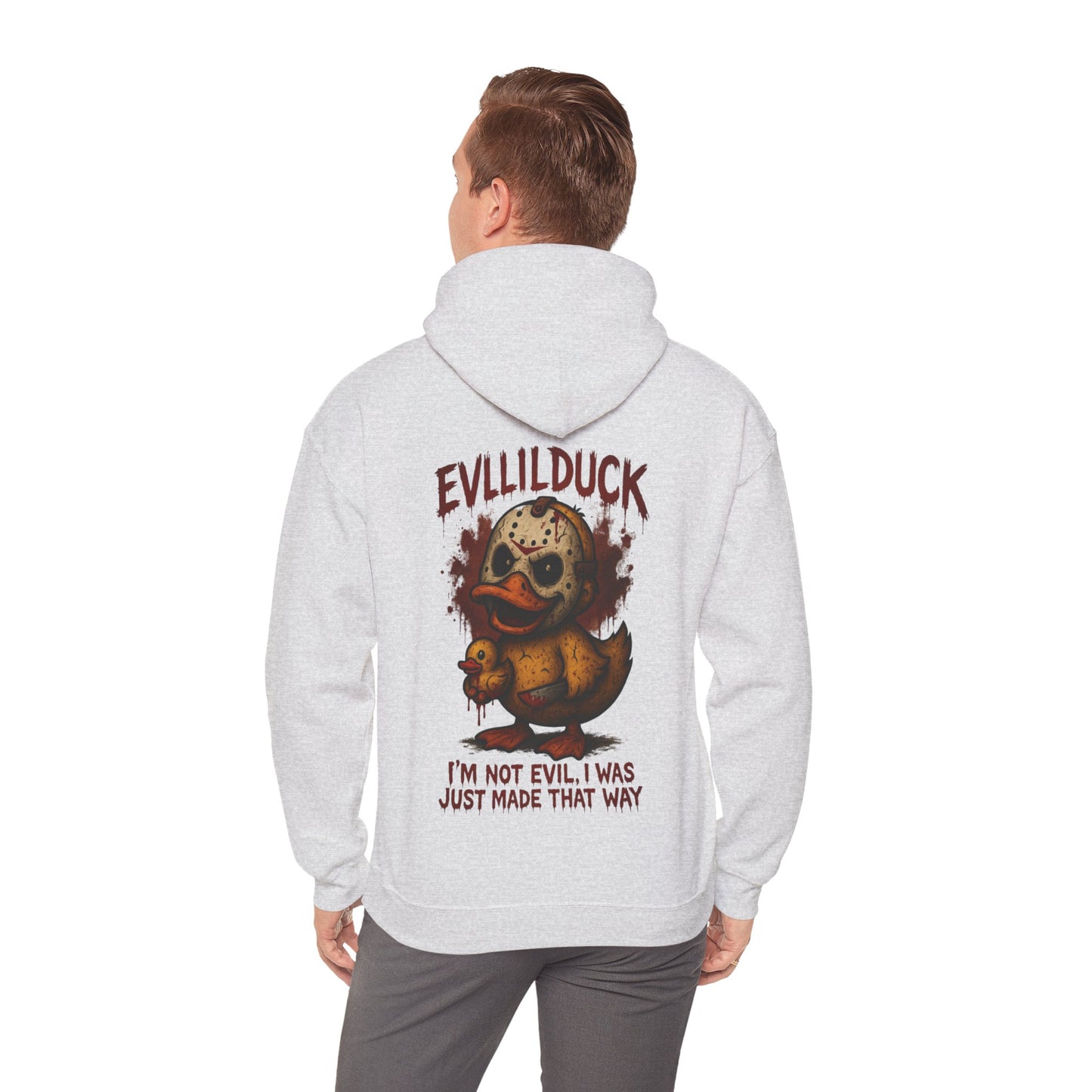 Evllilduck Funny Horror Themed Hoodie - Unisex Sweatshirt for Halloween