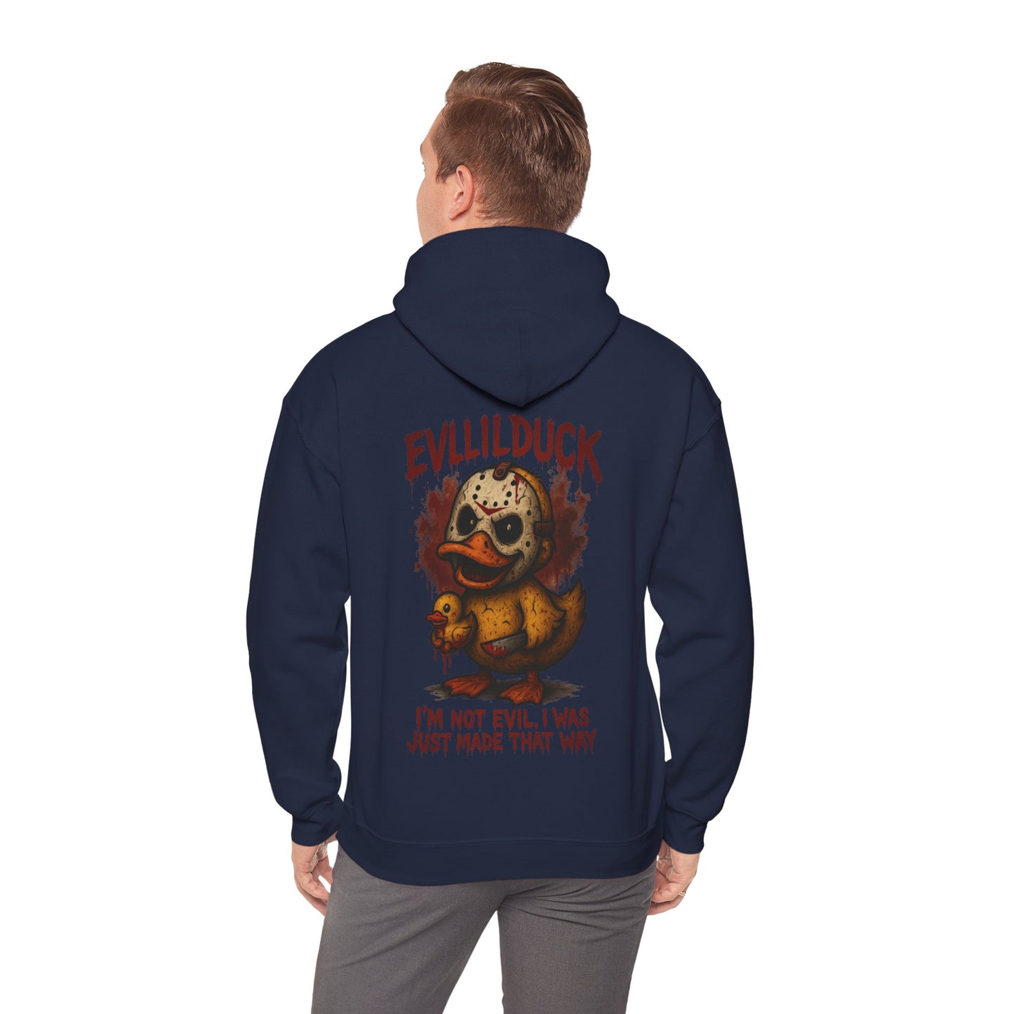 Evllilduck Funny Horror Themed Hoodie - Unisex Sweatshirt for Halloween