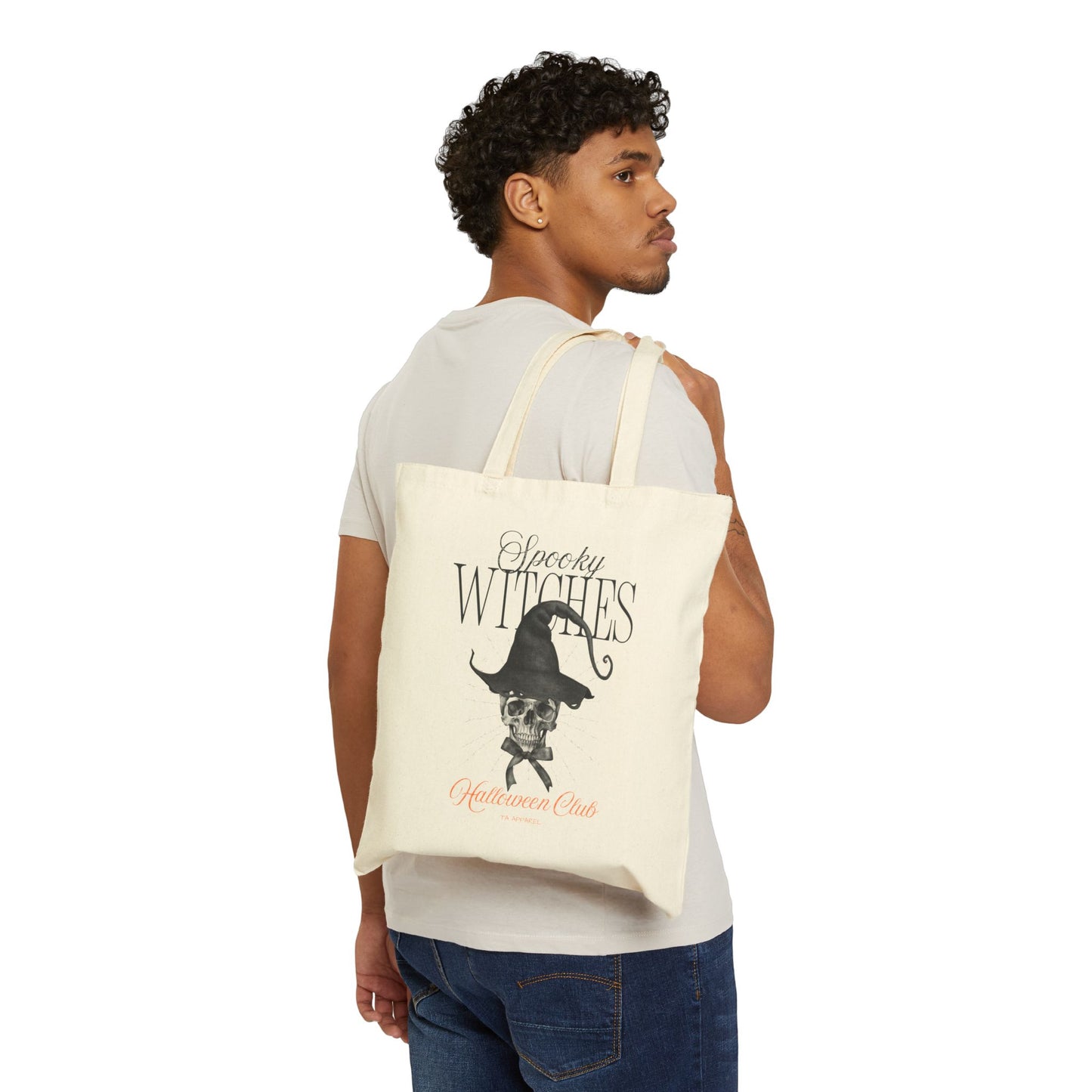 Cotton Canvas Spooky Witches Tote Bag