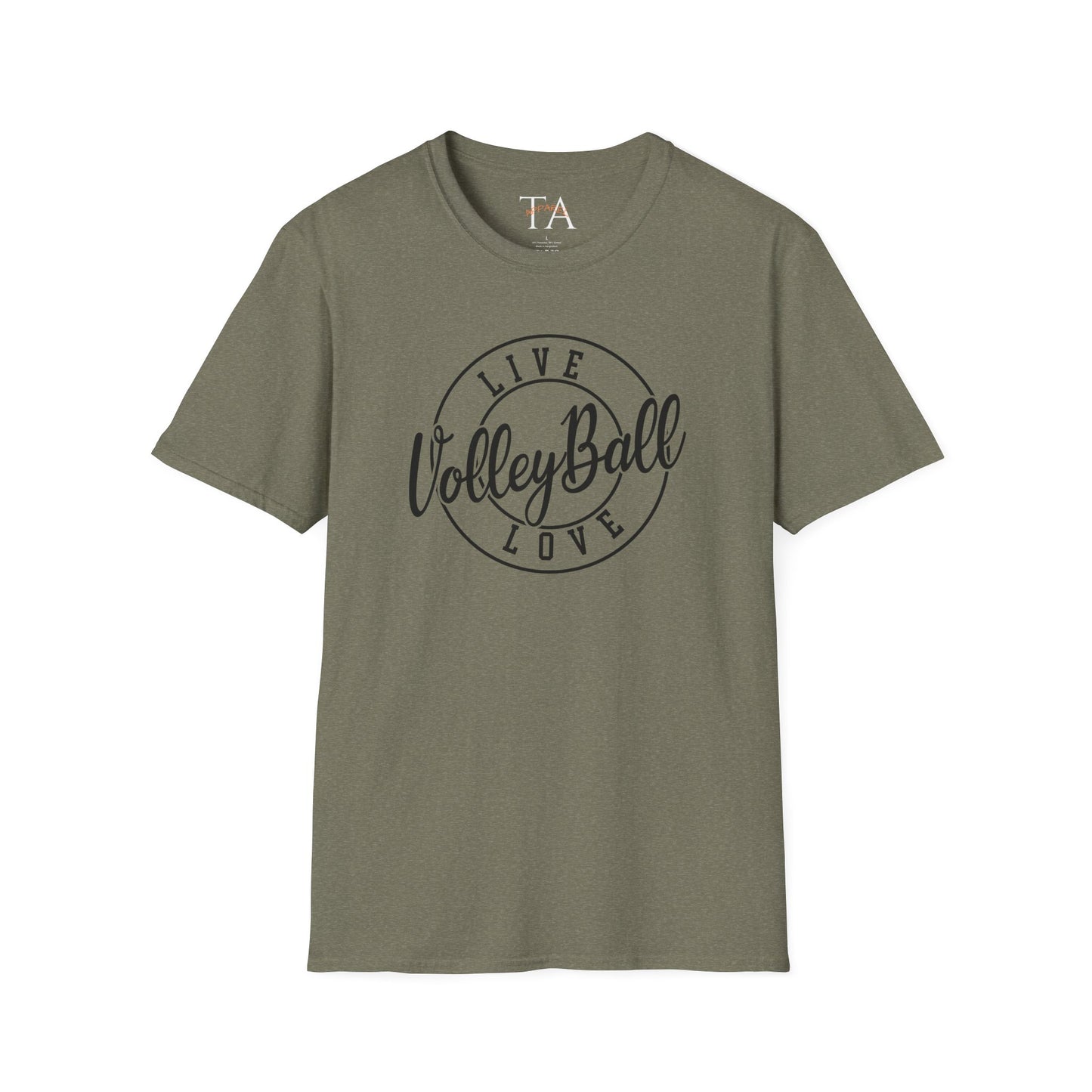 Volleyball Live Love Unisex Softstyle T-Shirt, Sports Tee, Volleyball Gift, Game Day Apparel, Casual Wear, Activewear