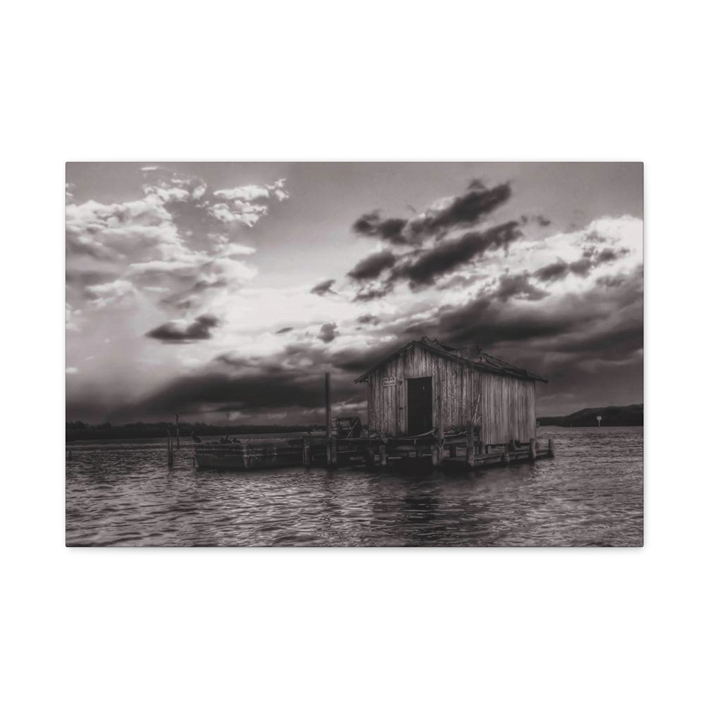 Serene Landscape Canvas Art, Rustic Home Decor, Black and White Wall Art, Perfect for Living Room, Gift for Nature Lovers