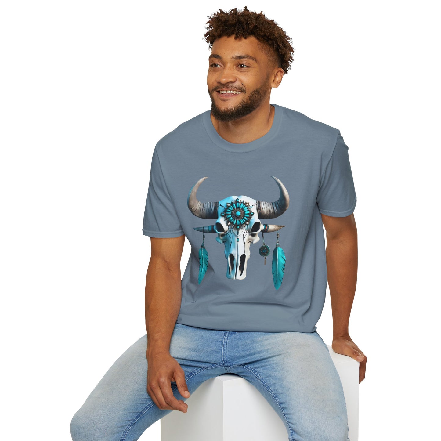 Native American Turquoise Buffalo Skull Tee - Unisex Jersey