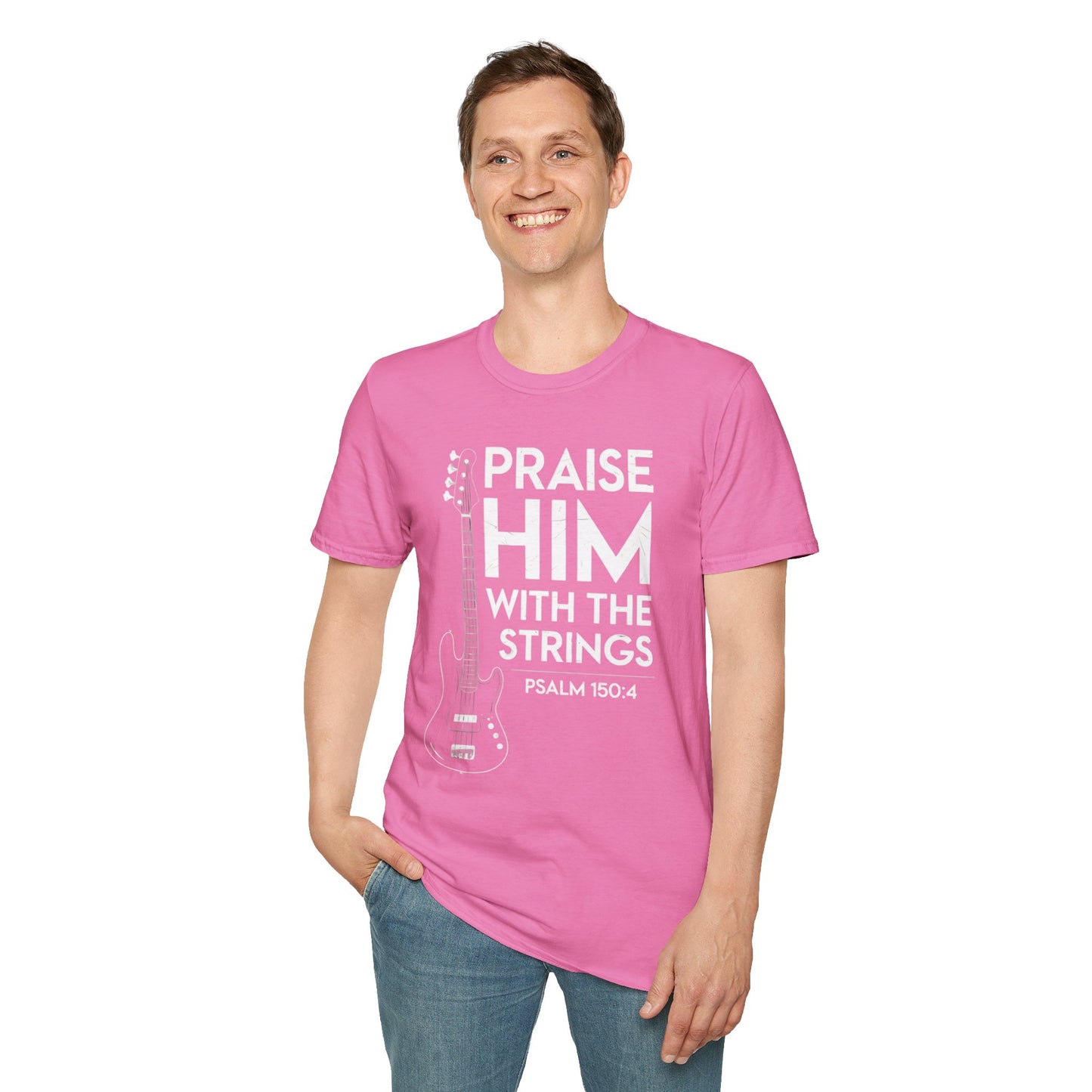 Faith Inspired Guitar T-Shirt - Praise Hime With The Strings - Psalm 150:4