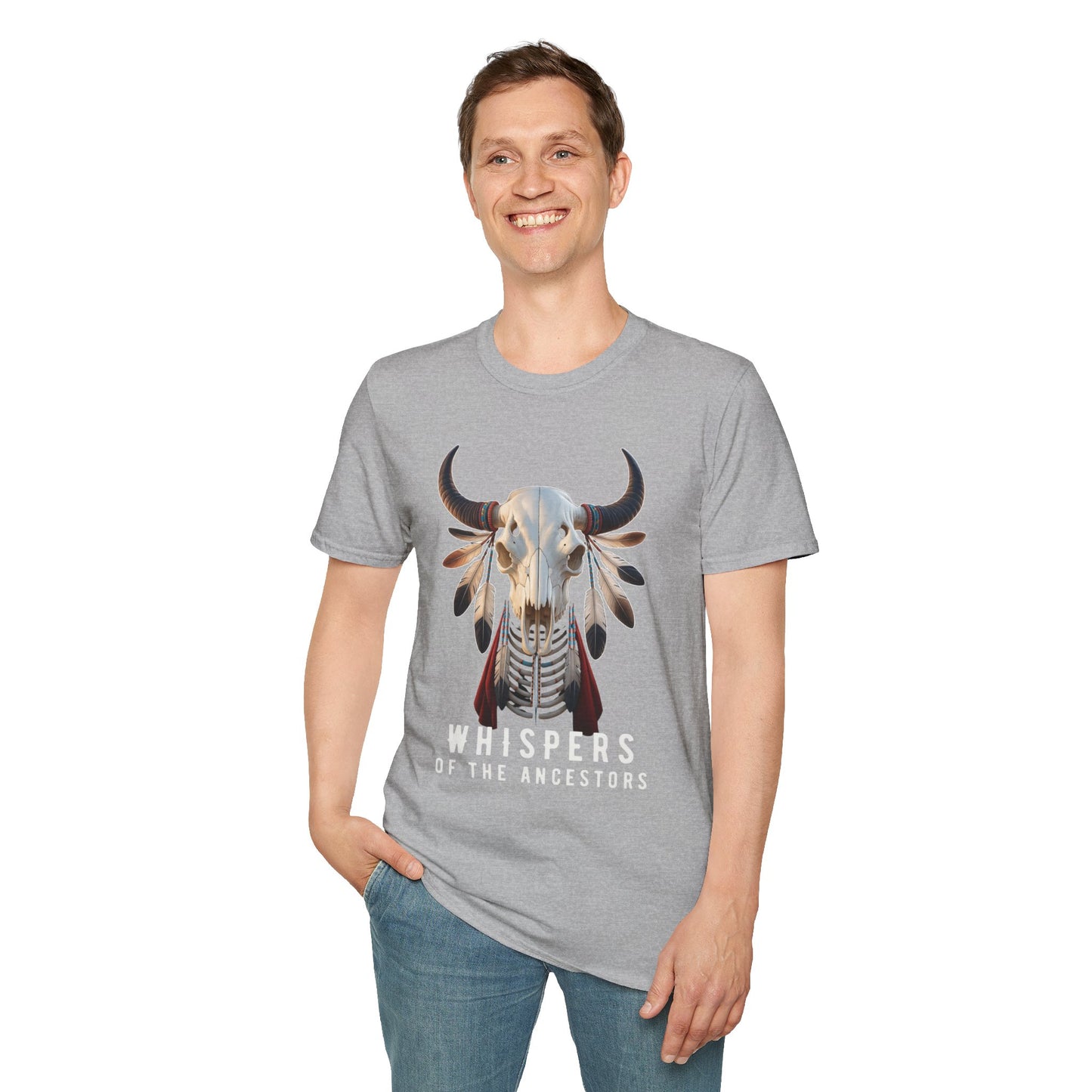 Native American Buffalo Skull T-Shirt - Whispers of the Ancestors