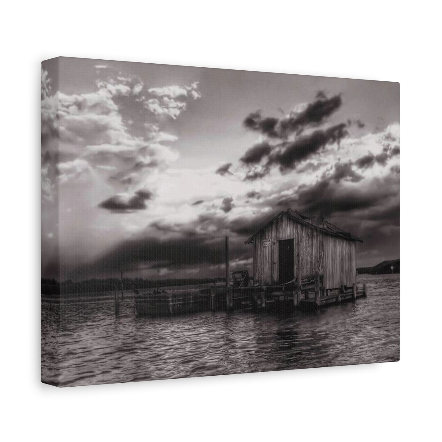 Serene Landscape Canvas Art, Rustic Home Decor, Black and White Wall Art, Perfect for Living Room, Gift for Nature Lovers