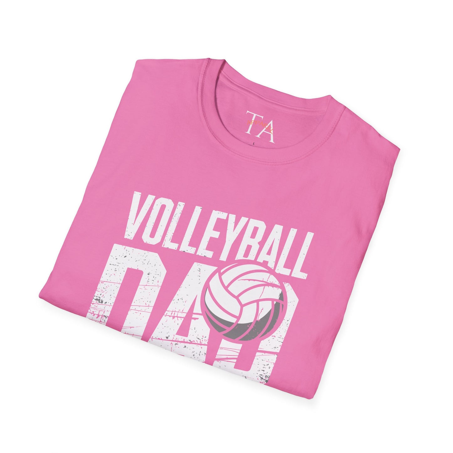 Volleyball Dad Distressed Design Unisex T-Shirt - Customize with Player Number