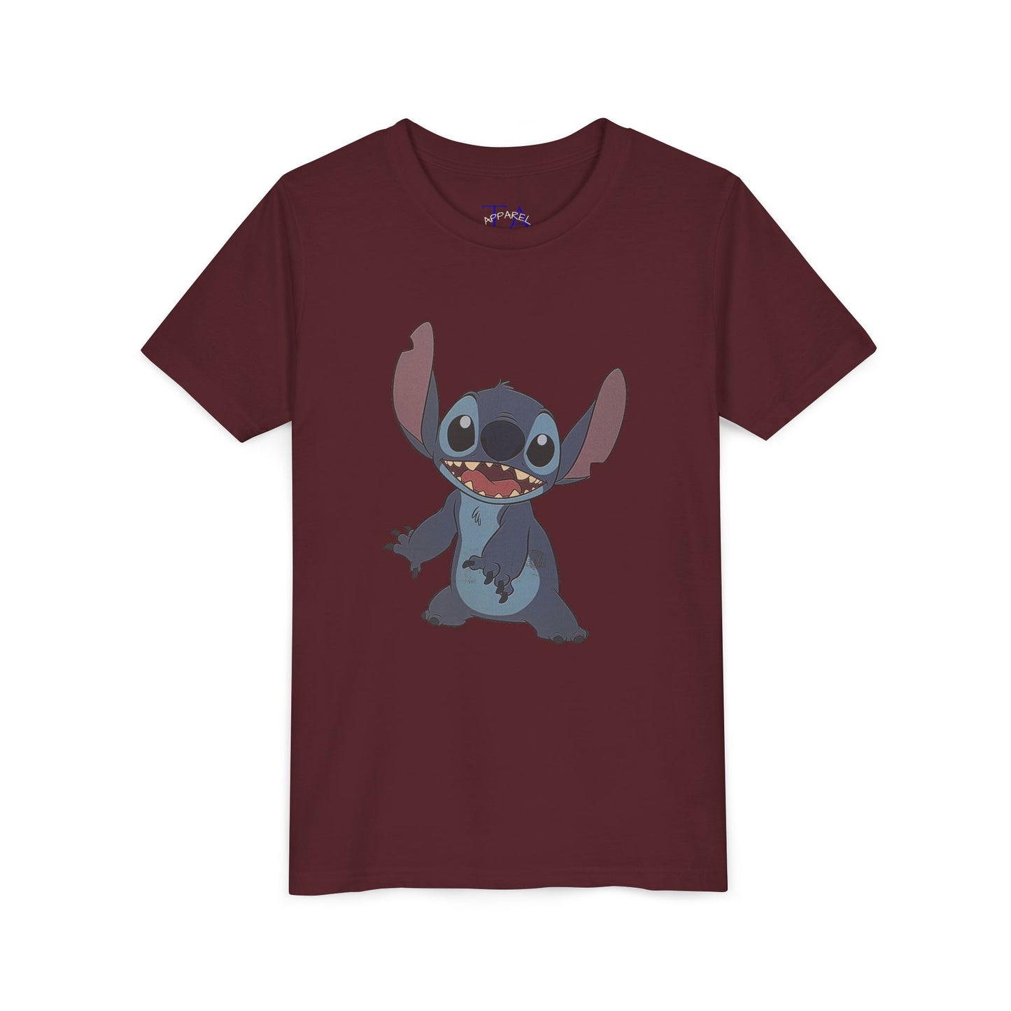 Kids Short Sleeve Tee with Stitch, Cute Kids Tee, Fun Gift for Boys & Girls, Birthday Gift, Summer Wear, Kids' Fashion