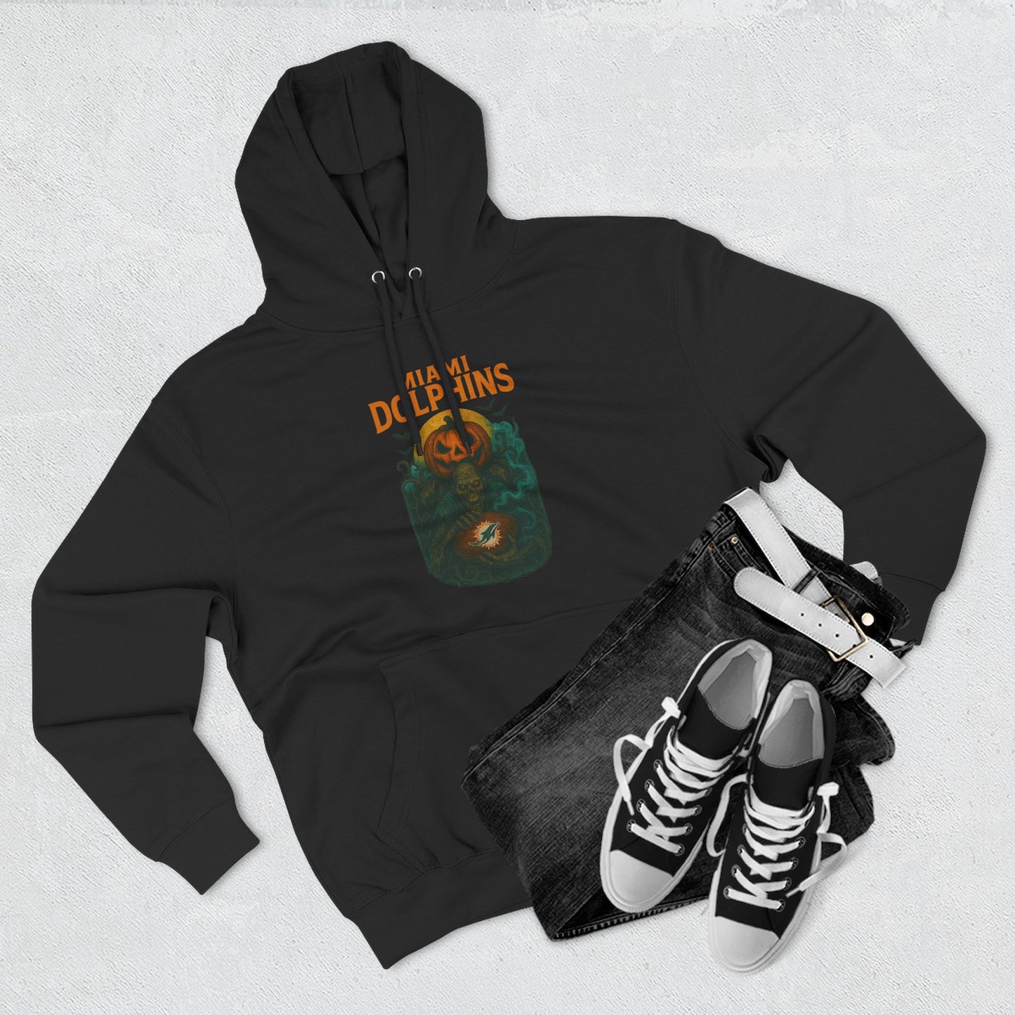Halloween Cozy Dolphin Fleece Hoodie: Ocean Lovers, Casual Wear, Animal Lovers Gift, Beach Days, Relaxing at Home. Sea Life Graphic