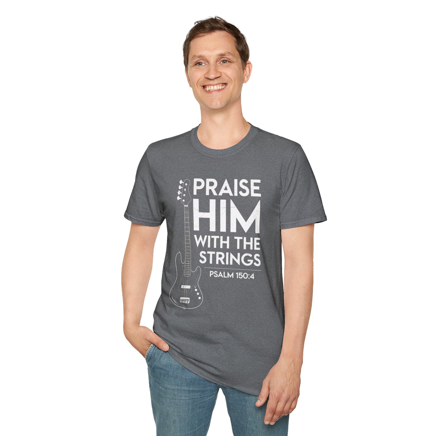 Faith Inspired Guitar T-Shirt - Praise Hime With The Strings - Psalm 150:4