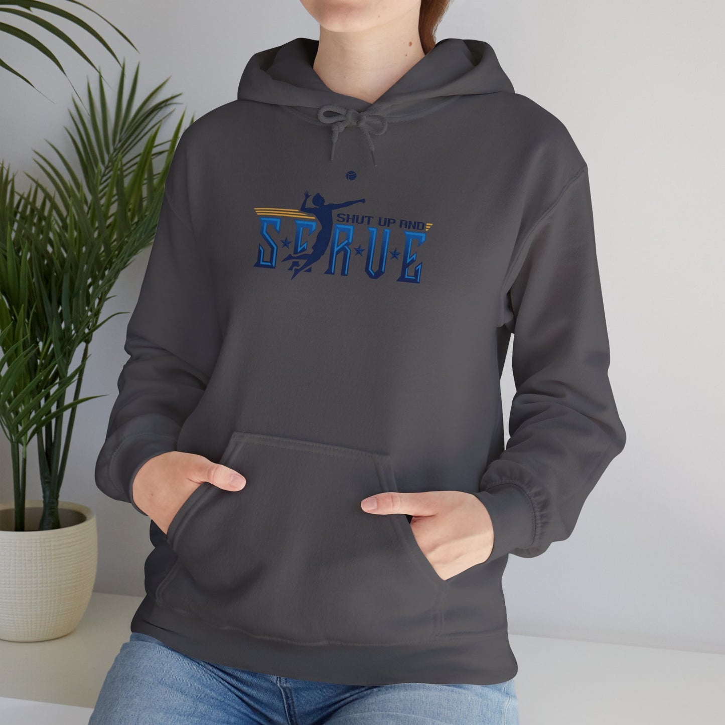 UPTIME Volleyball Hoodie with Serve Design, Unisex Sportswear, Perfect Gift for Athletes, Workout Gear, Cool Casual Wear, Back to School