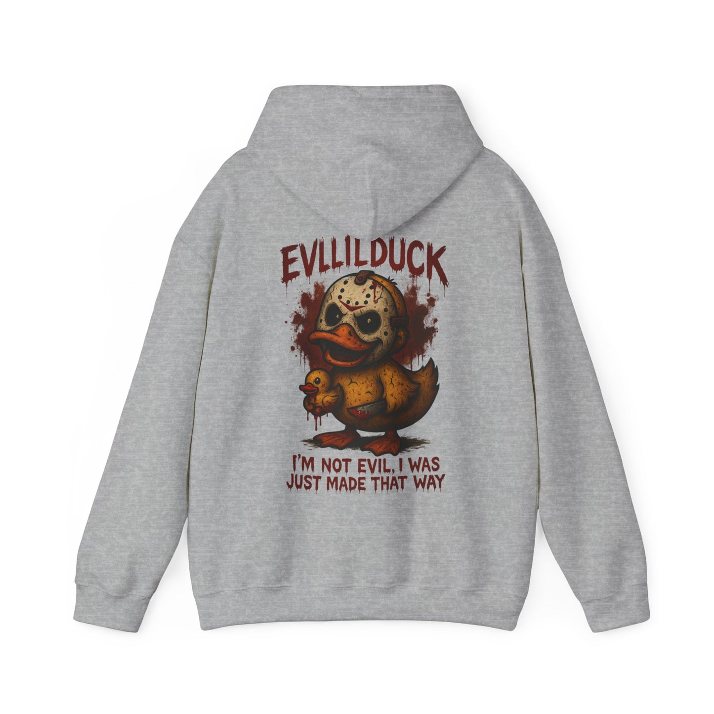 Evllilduck Funny Horror Themed Hoodie - Unisex Sweatshirt for Halloween