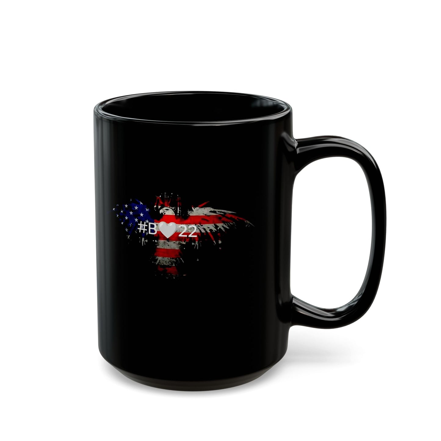 #B🤍22 Patriotic Black Mug, Unique Coffee Cup, USA Love Gift, Independence Day Decor, Memorial Day Mug, Custom Drinkware