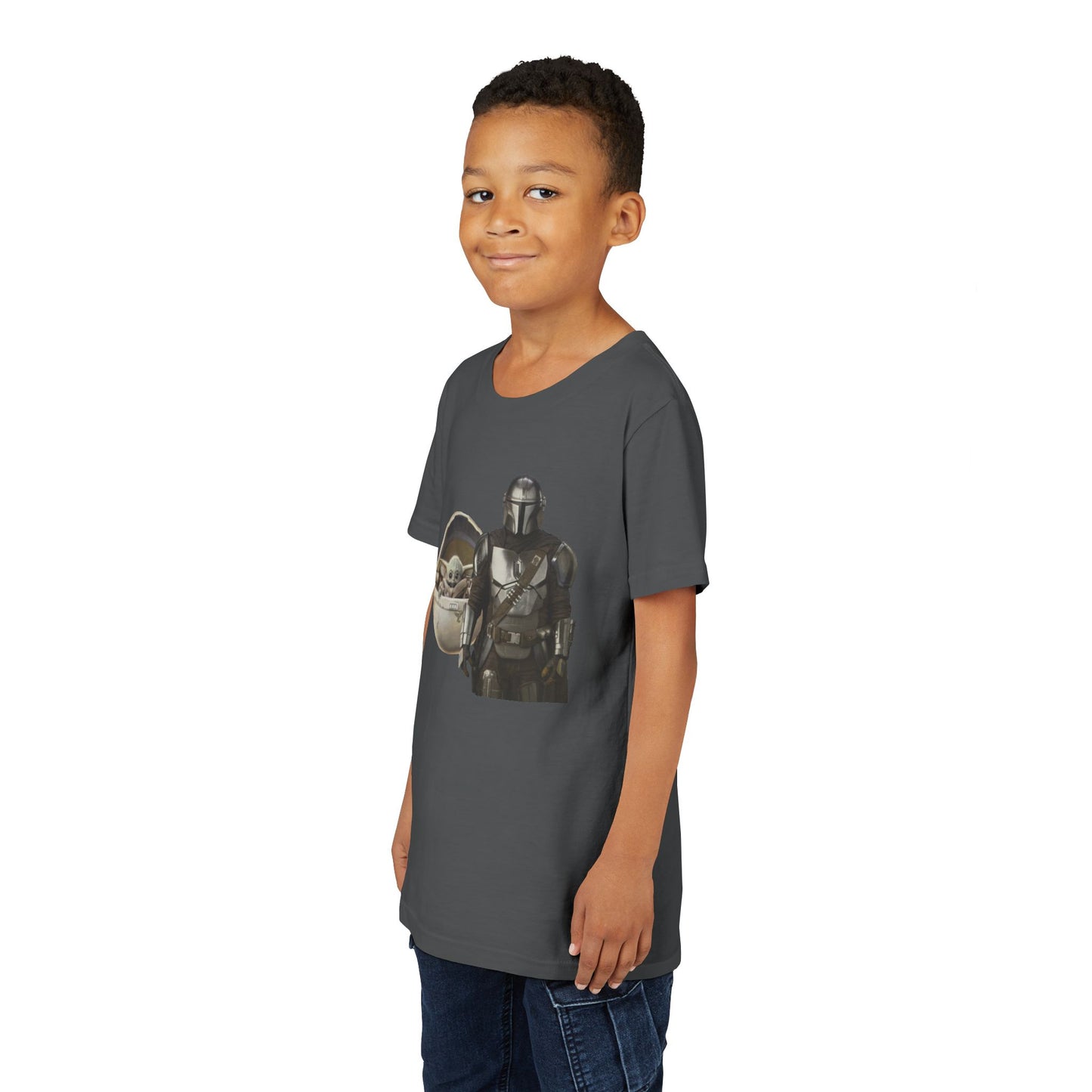 Kids Star Wars Inspired Youth Tee, Mandalorian T-Shirt, Grogu Shirt, Galaxy Adventure, Kids Summer Outfit, Birthday Gift